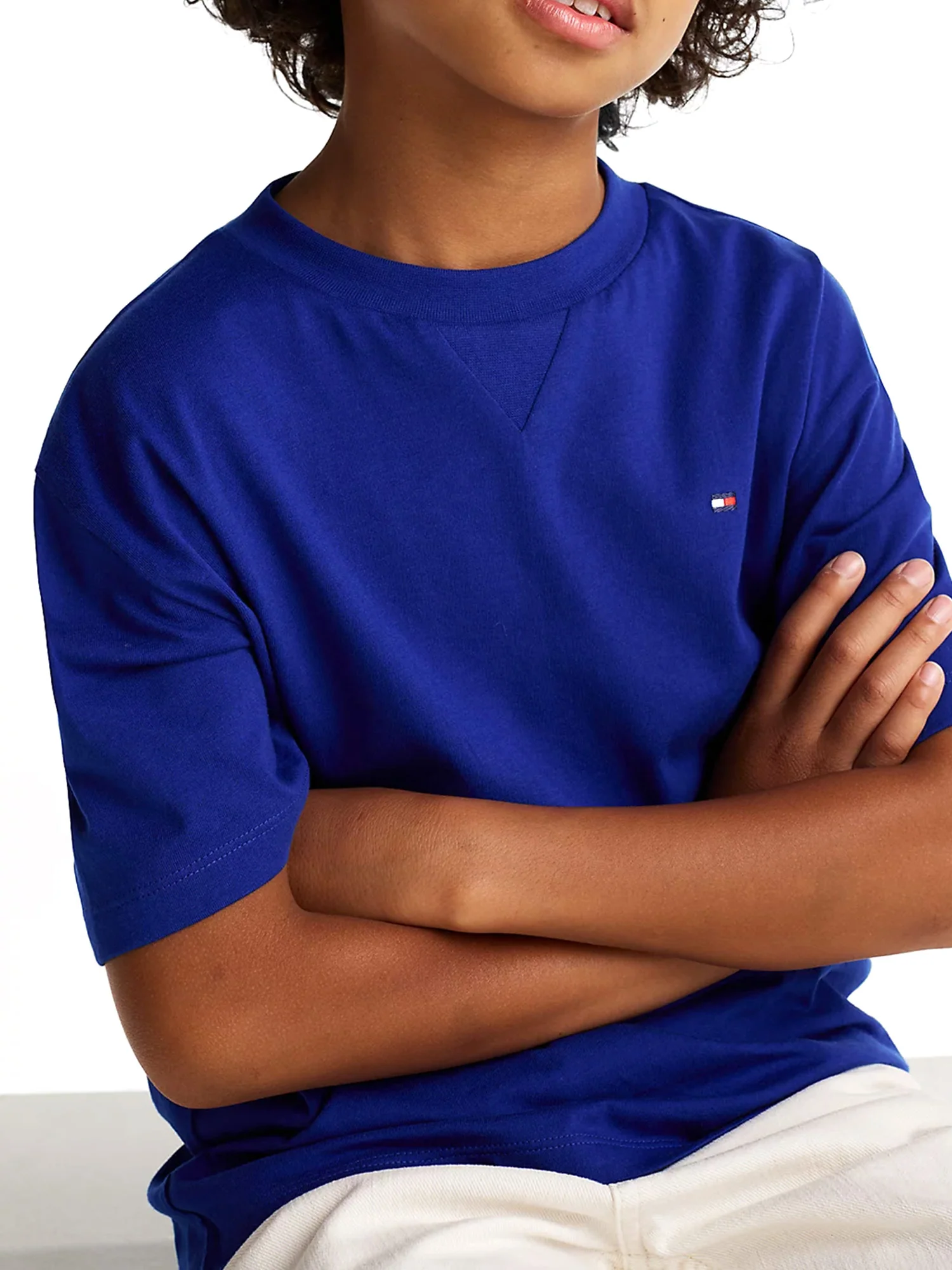 T-shirt kids essential con bandierina blu medio - Image 3