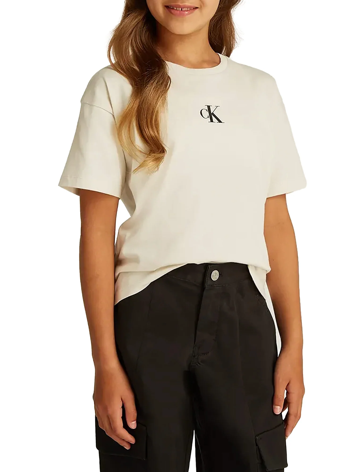 T-shirt kids logo boxy panna - Image 3