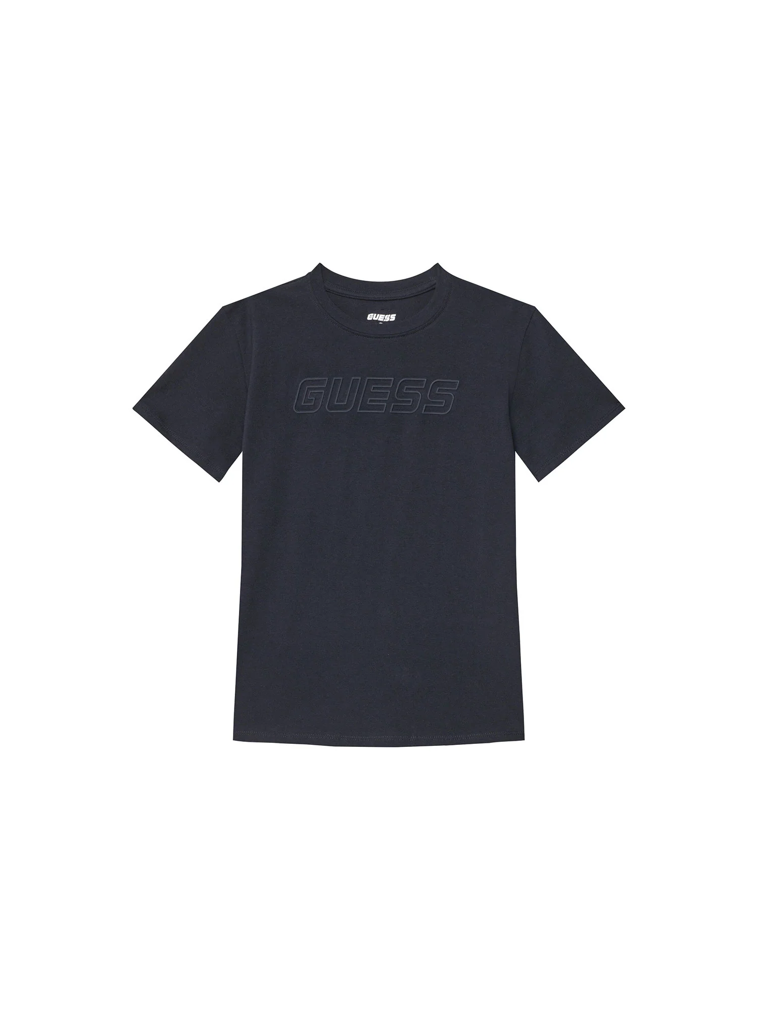 T-shirt logo tono su tono in cotone blu notte