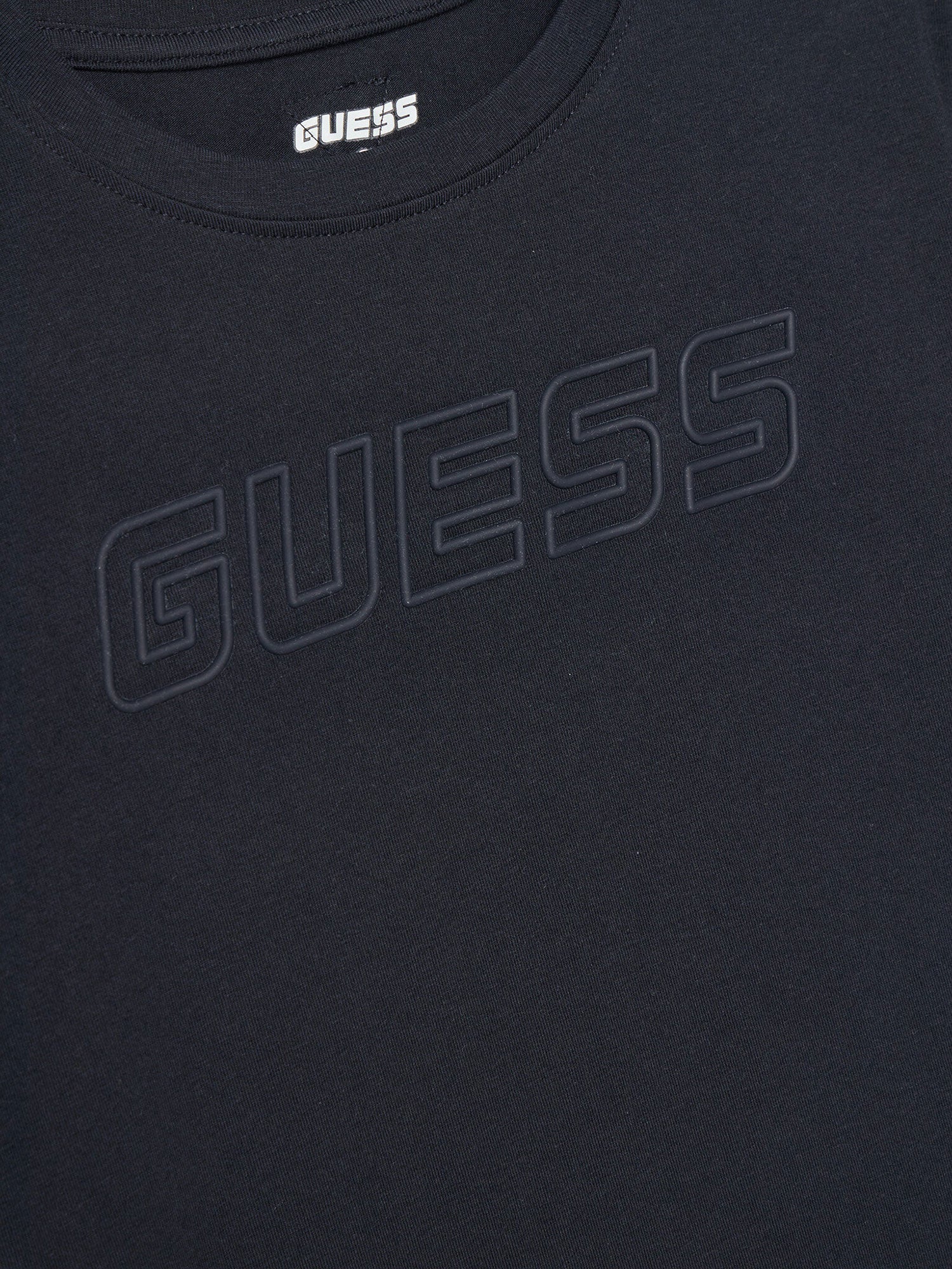 T-shirt logo tono su tono in cotone blu notte - Image 3