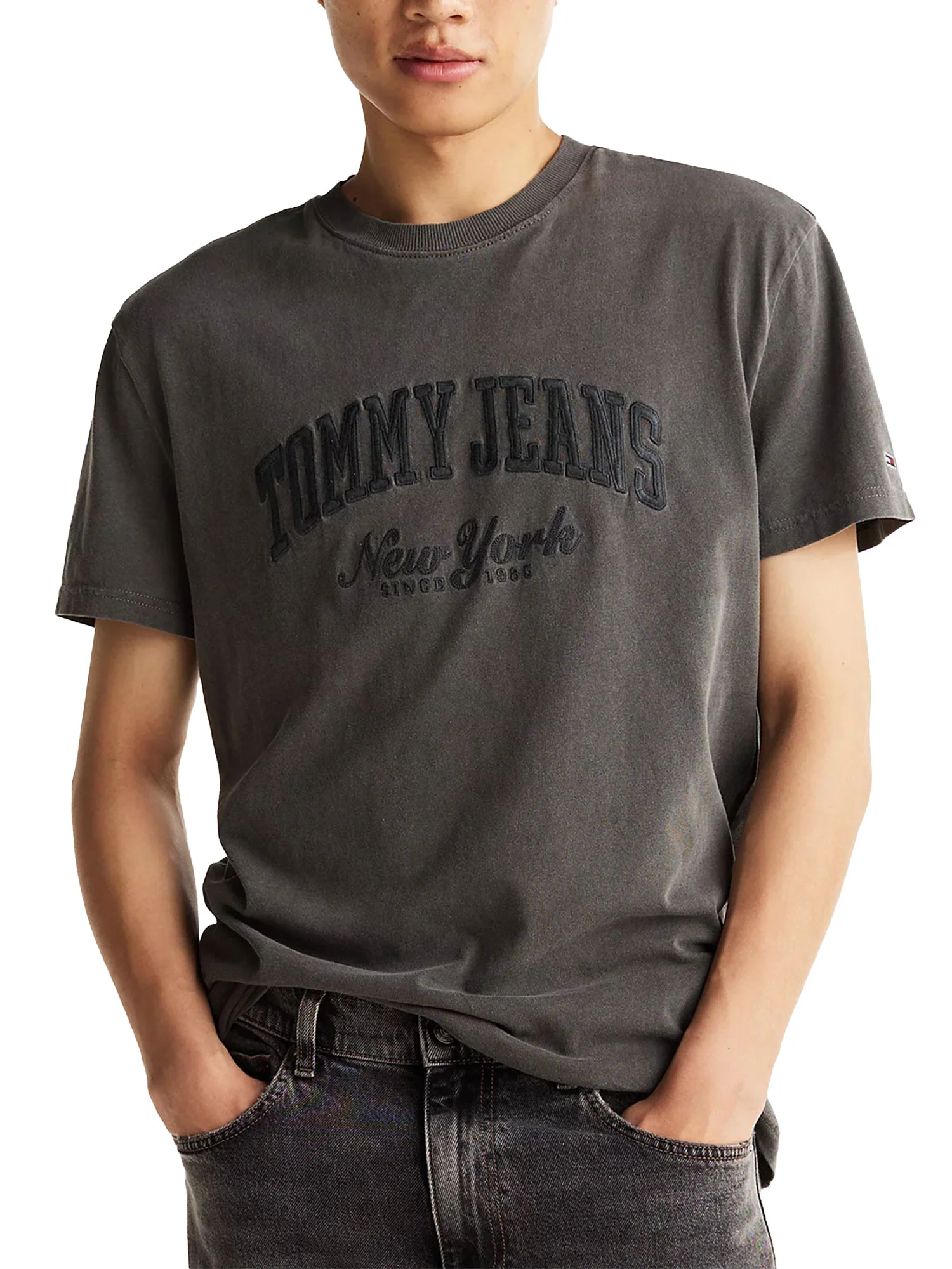 T-shirt logo varsity vintage antracite