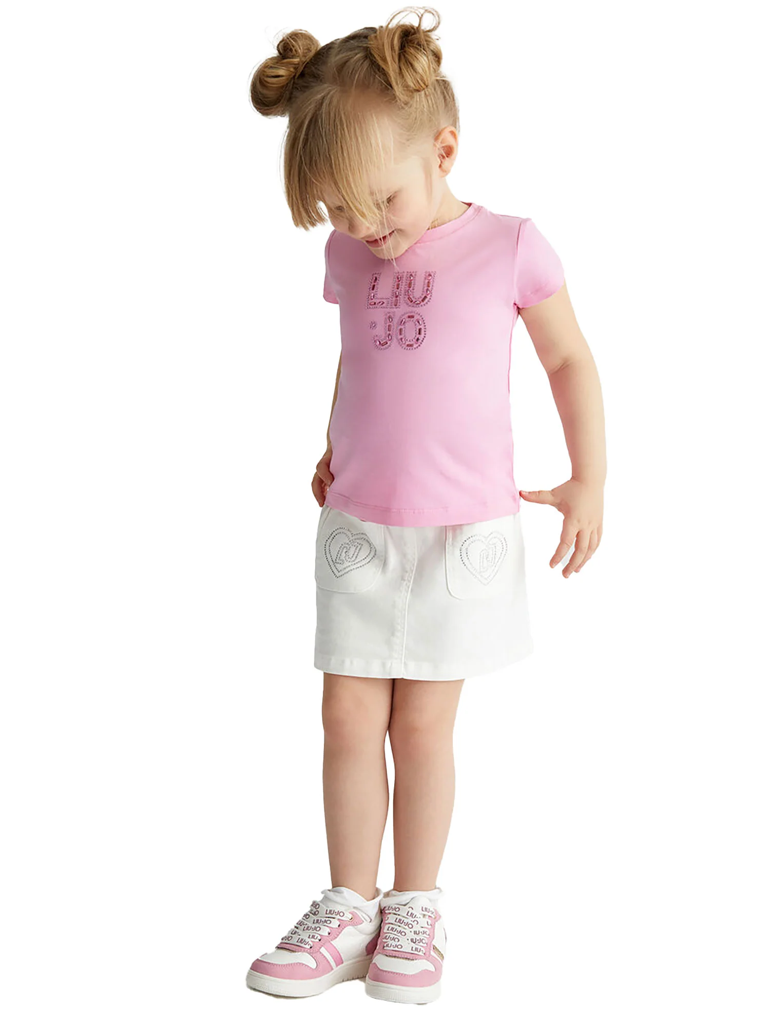 T-shirt manica corta applicazione rosa - Image 4