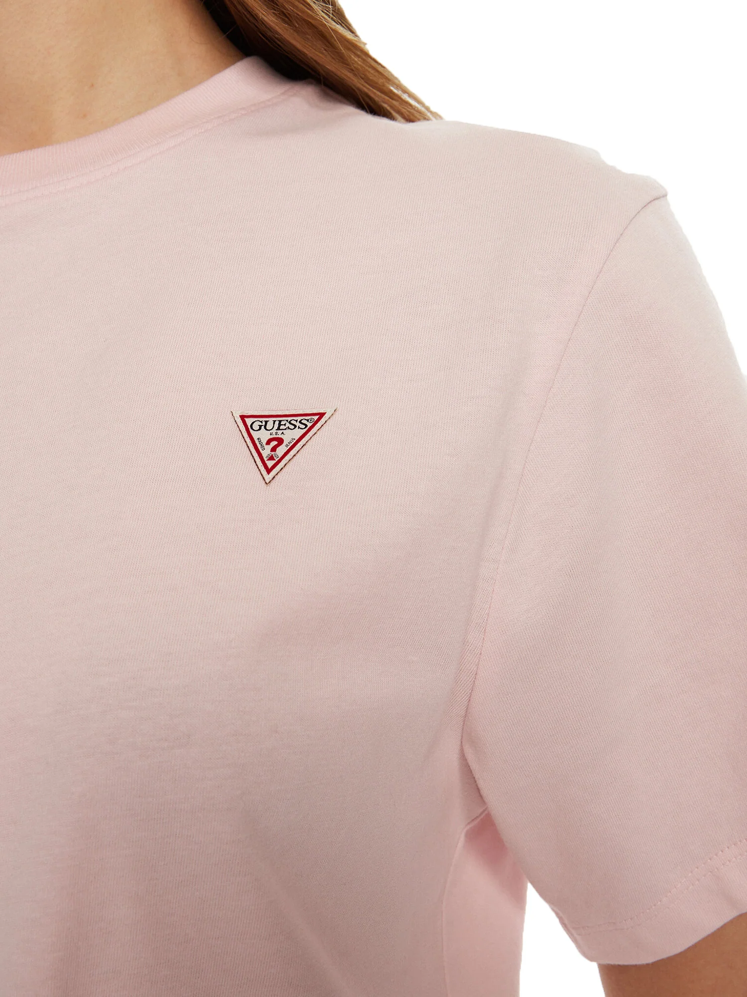 T-shirt manica corta mini logo triangolo rosa - Image 3
