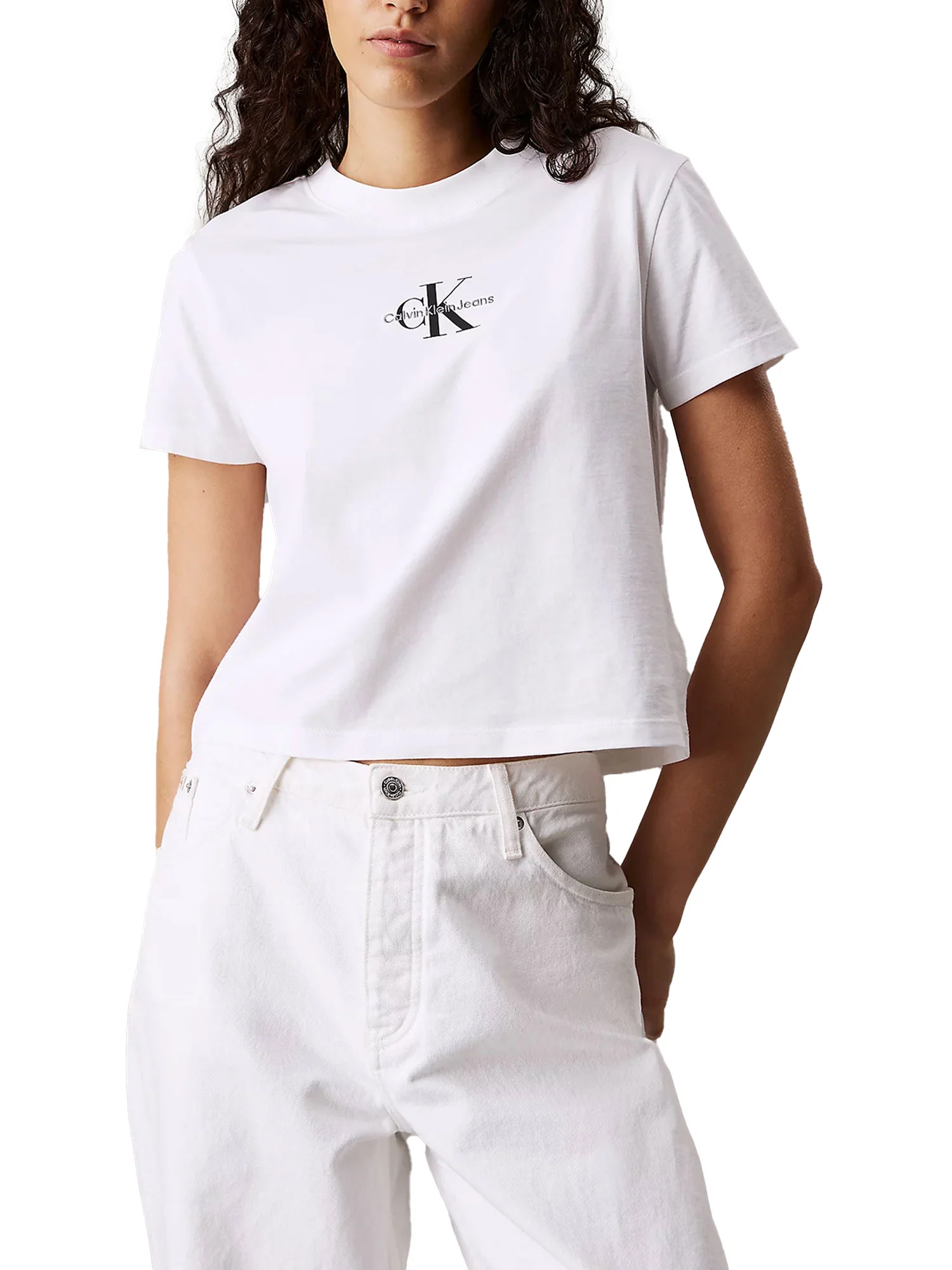 T-shirt manica corta monologo baby bianco