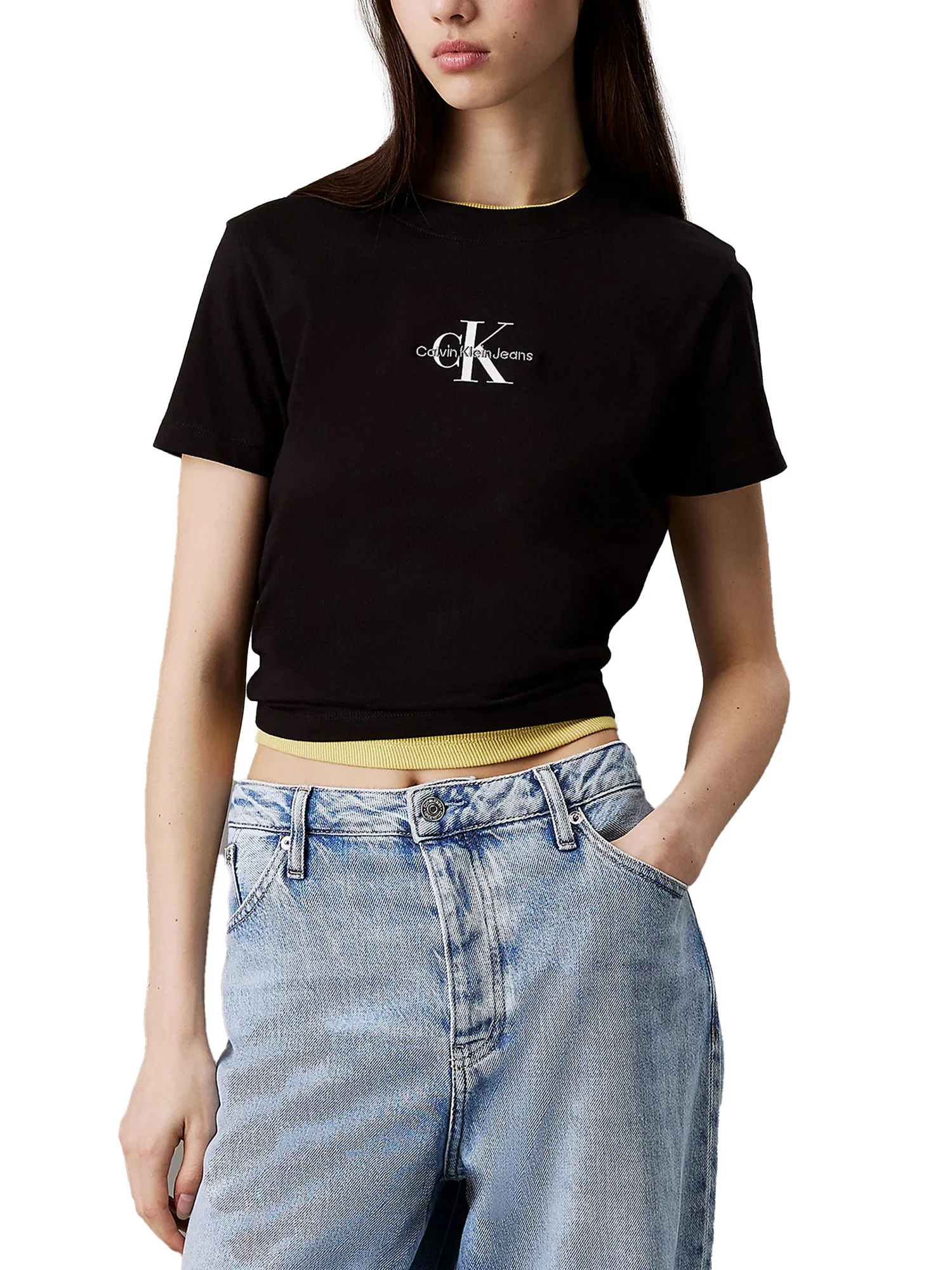 T-shirt manica corta monologo baby nero