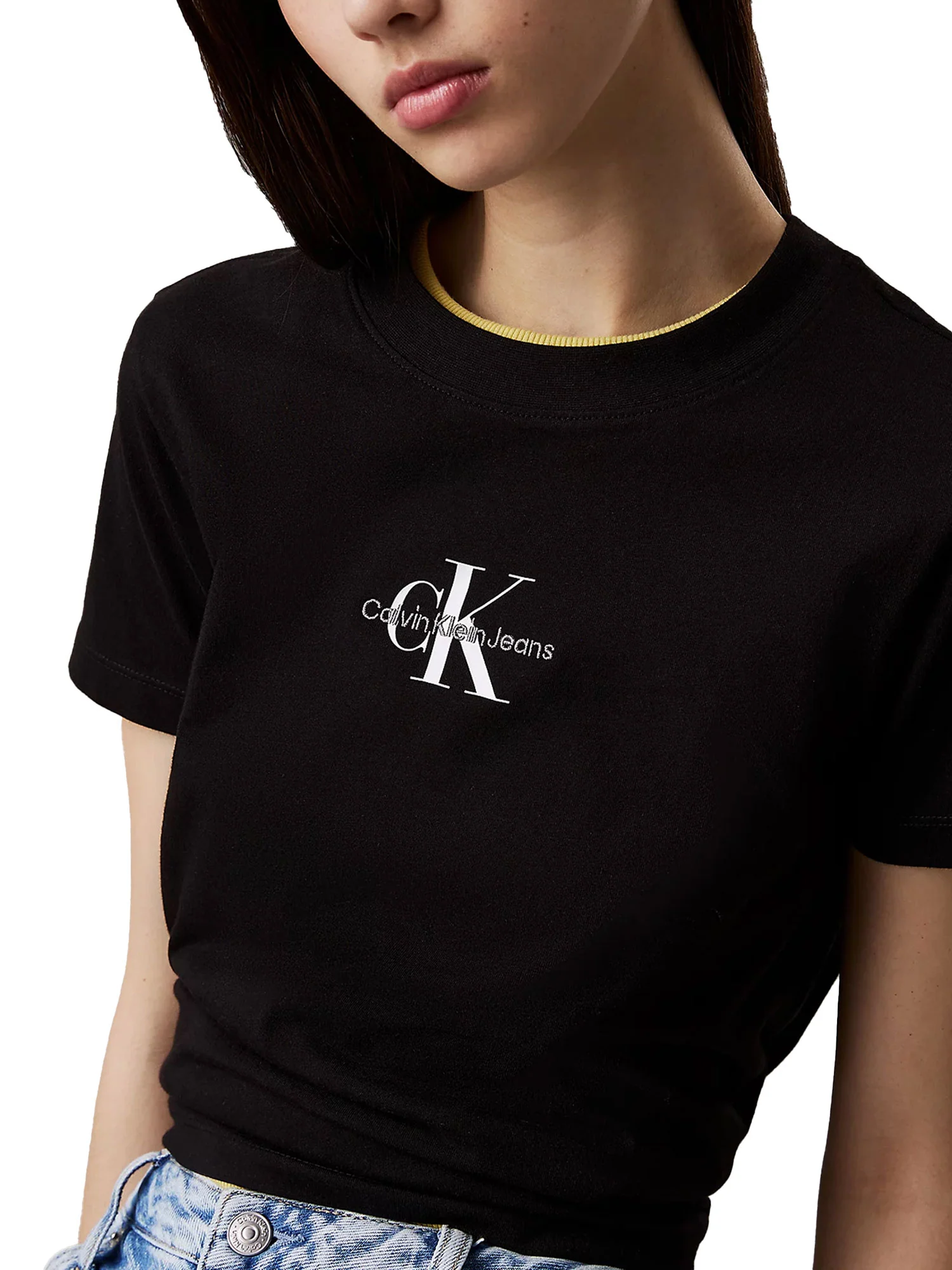 T-shirt manica corta monologo baby nero - Image 3