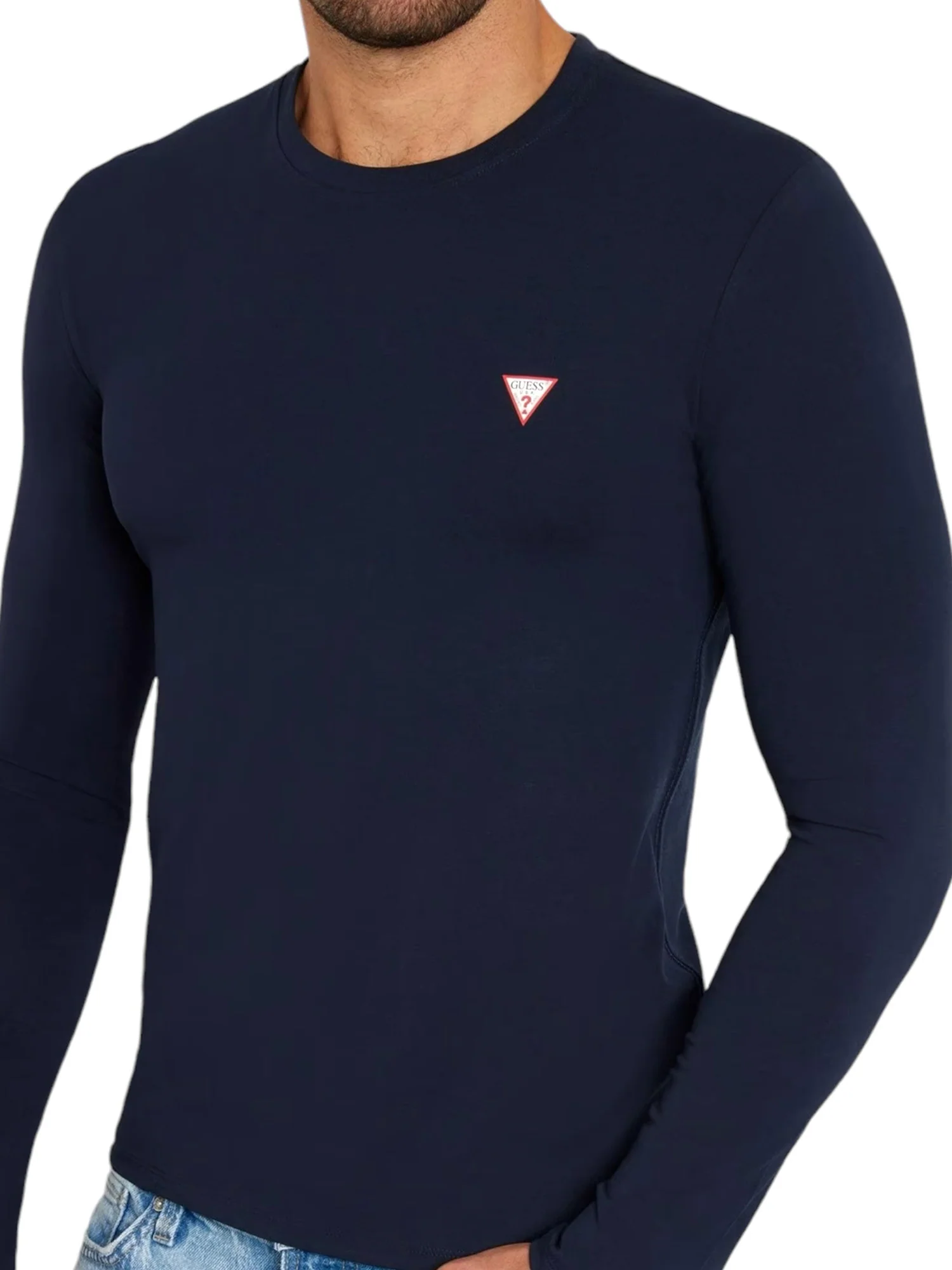 T-shirt manica lunga core jersey blu
