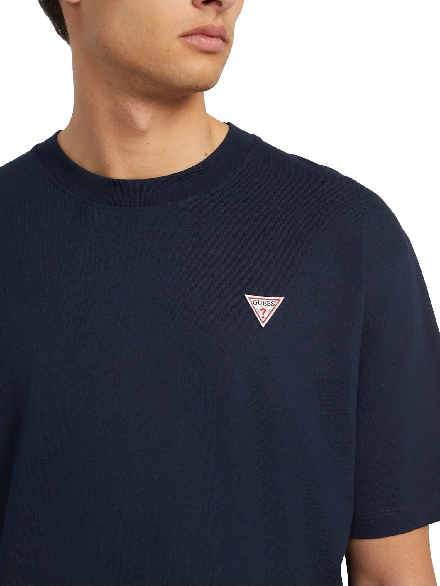 T-shirt maniche corte con mini triangolo blu - Image 3