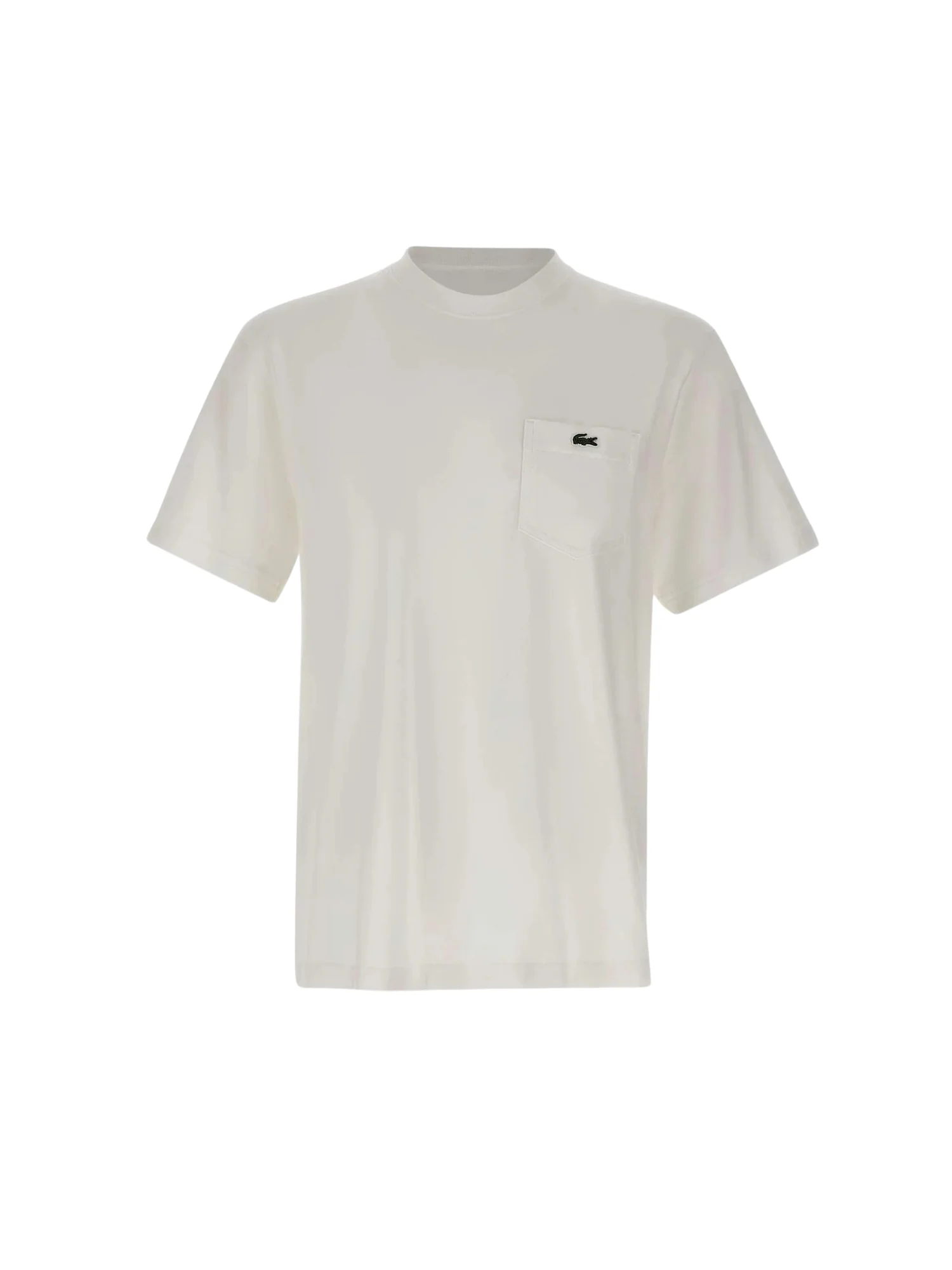 T-shirt Lacoste uomo con maniche corte e tasca modello in cotone bianco