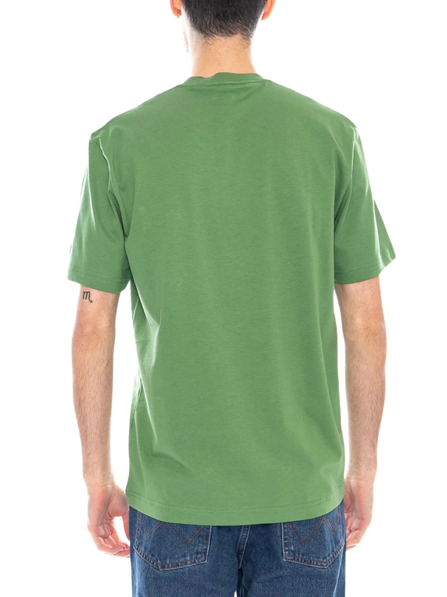 T-shirt Lacoste uomo con maniche corte e tasca modello in cotone verde chiaro - Image 2