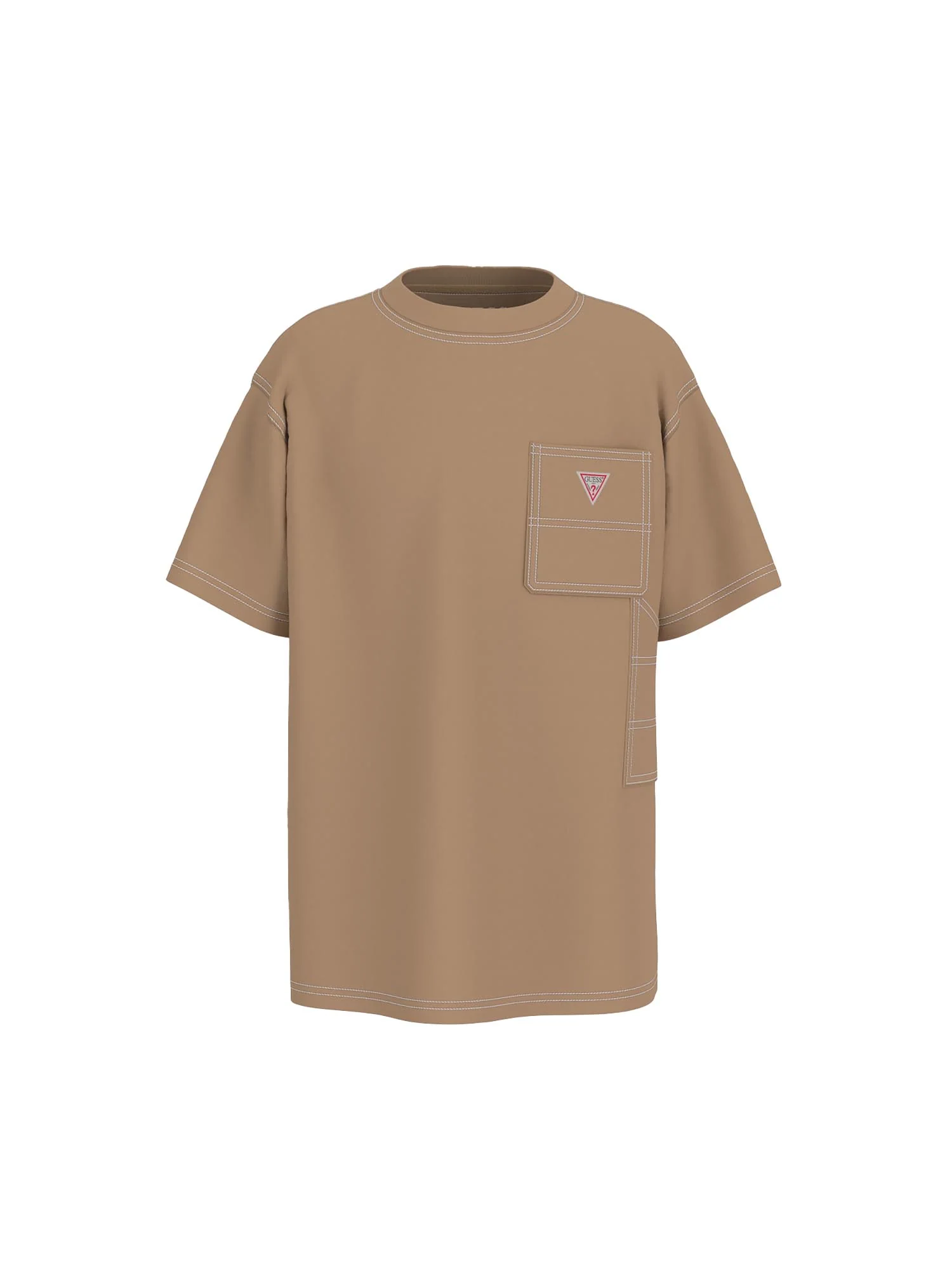 T-shirt Guess Ragazzo oversize con 2 tasche caffè