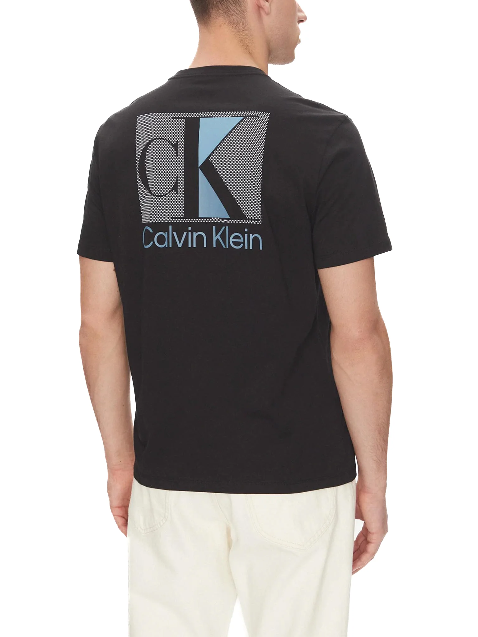 T-shirt Calvin Klein con stampa retro CK abstract  nero - Image 2