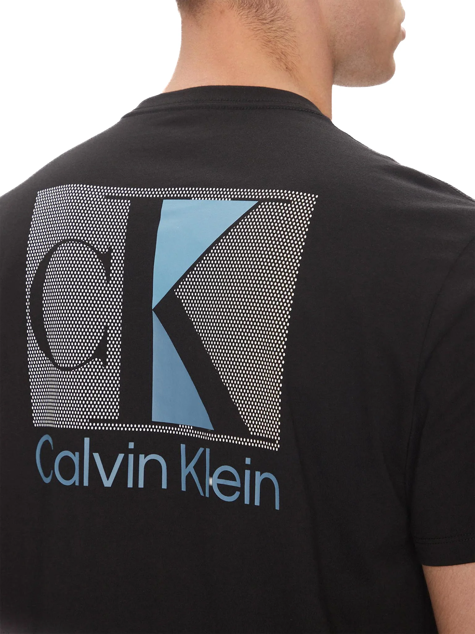 T-shirt Calvin Klein con stampa retro CK abstract  nero - Image 4