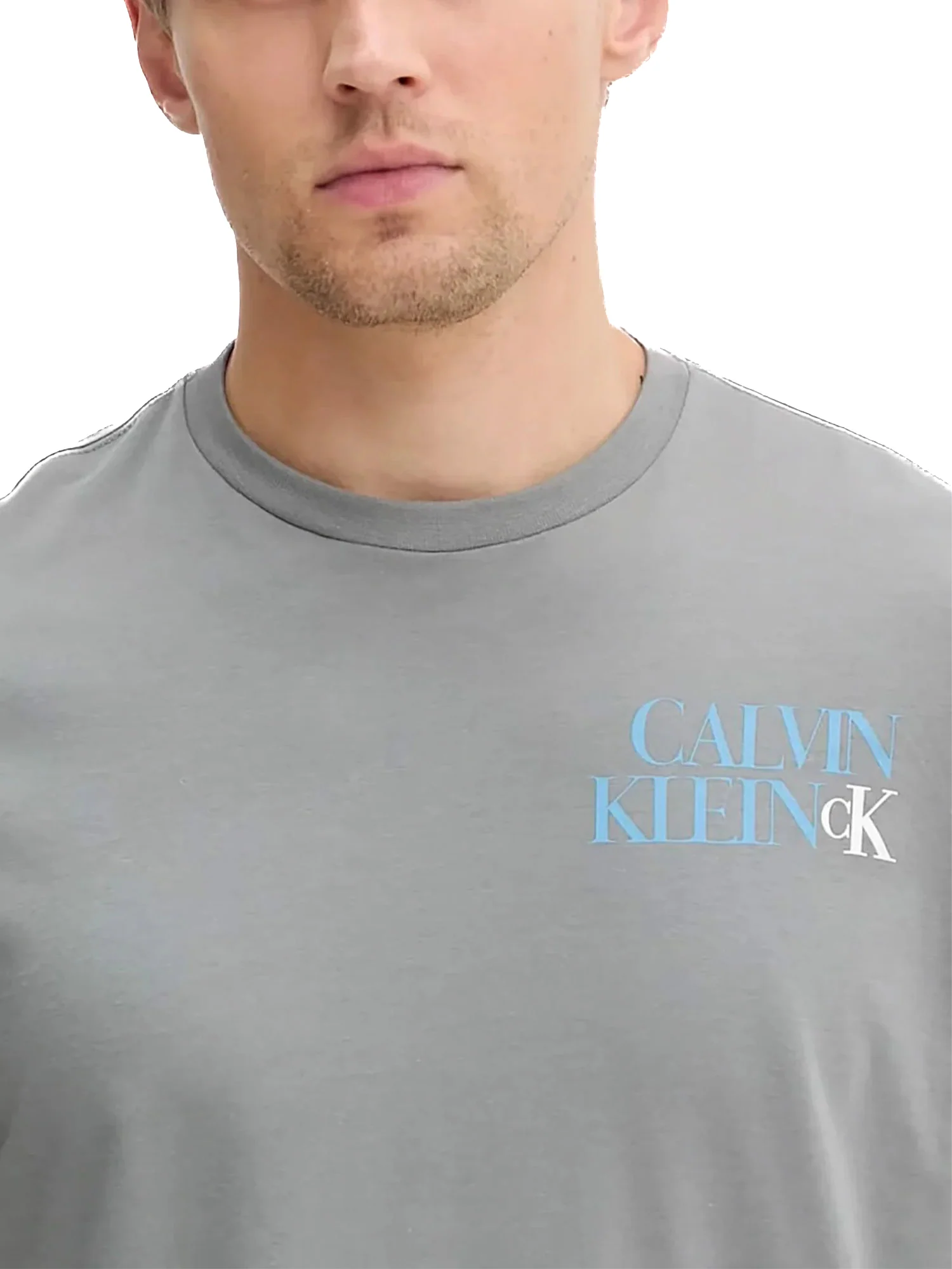 T-shirt Calvin Klein con logo NY grigio - Image 3