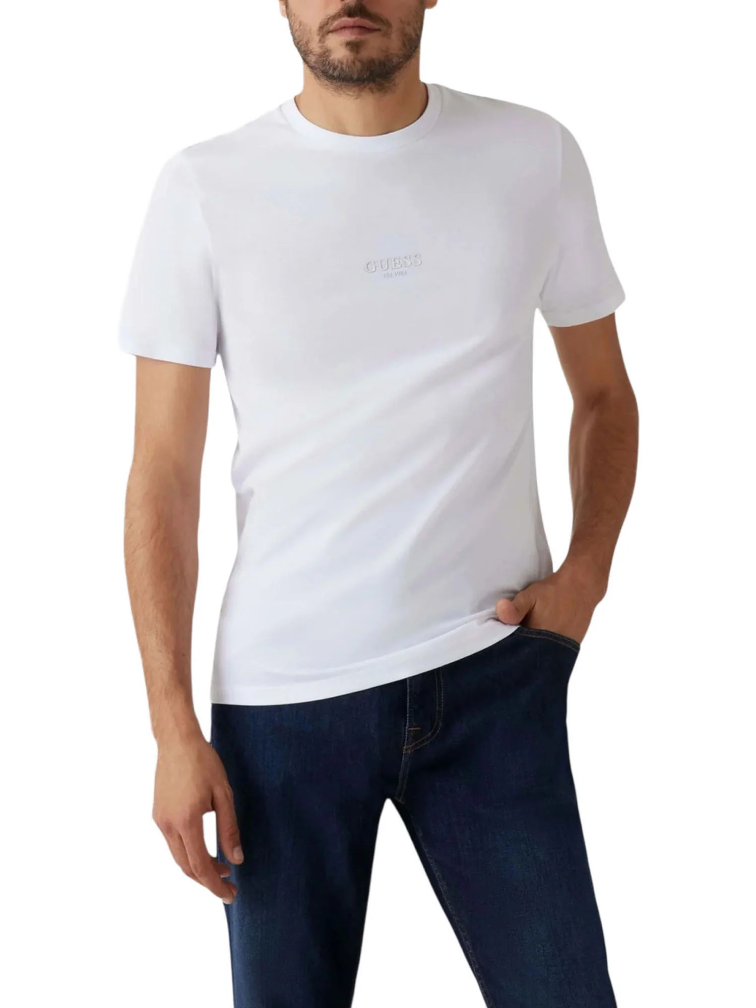 T-shirt Guess Uomo manica corta Aidy 
 bianco - Image 3