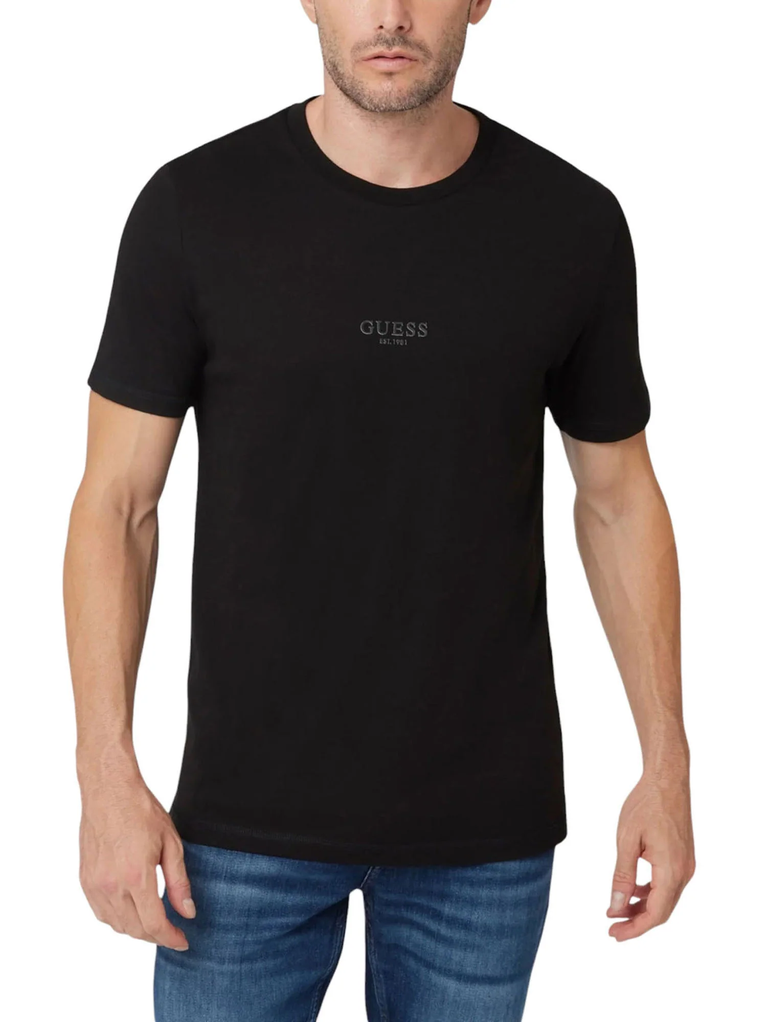 T-shirt Guess Uomo manica corta Aidy 
 nero