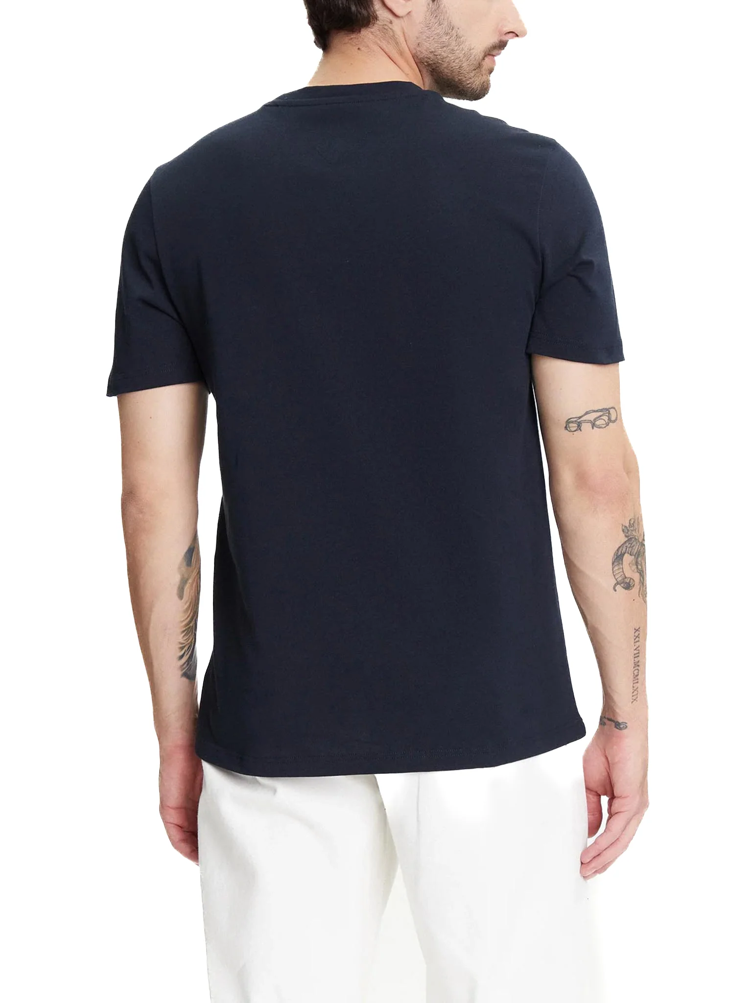 T-shirt Tommy Hilfiger con bandiera blu navy - Image 2