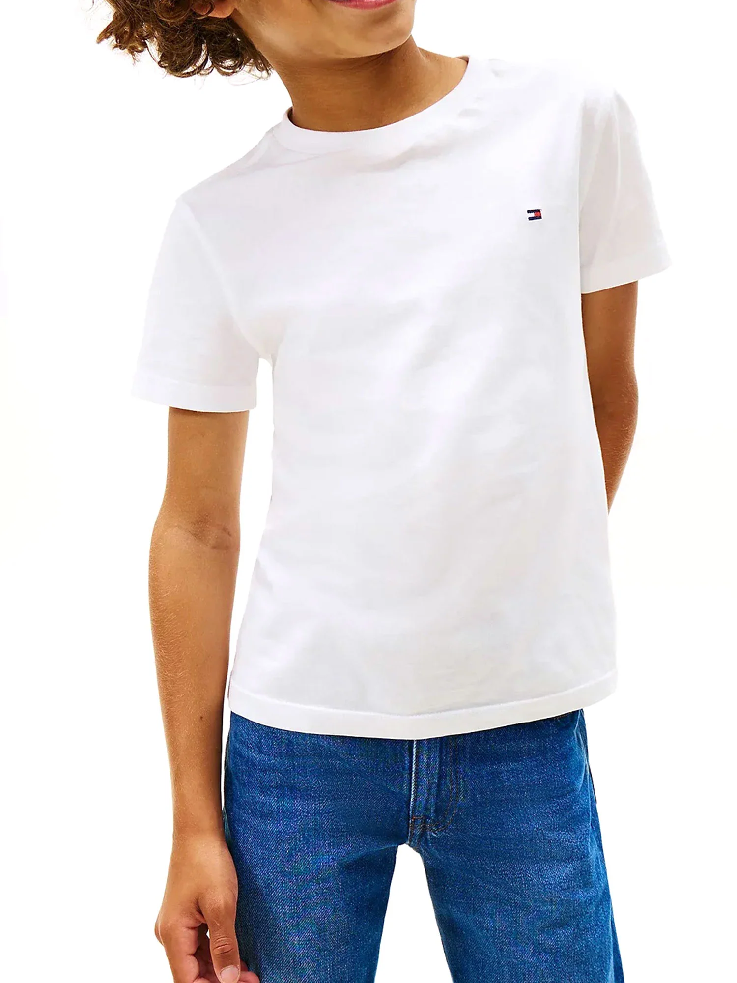 T-shirt manica corta Tommy Hilfiger bambino Archive fit essential bianco - Image 2