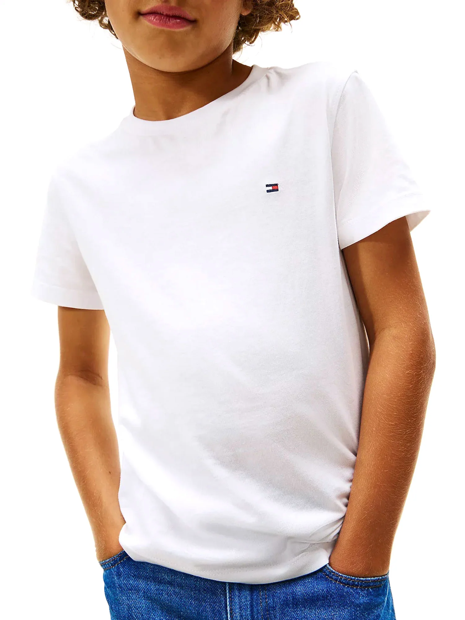 T-shirt manica corta Tommy Hilfiger bambino Archive fit essential bianco - Image 3