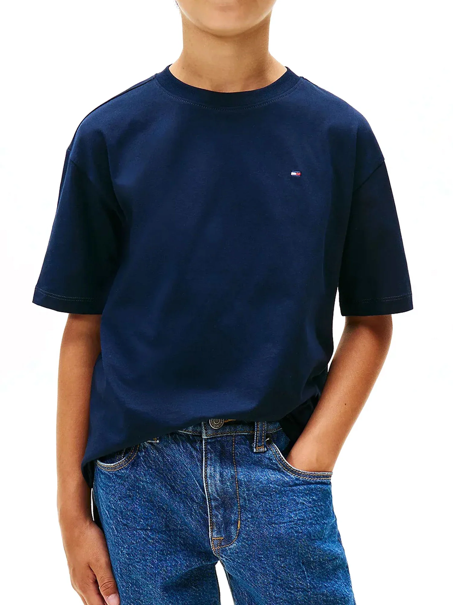 T-shirt manica corta Tommy Hilfiger ragazzo archive fit essential blu - Image 2