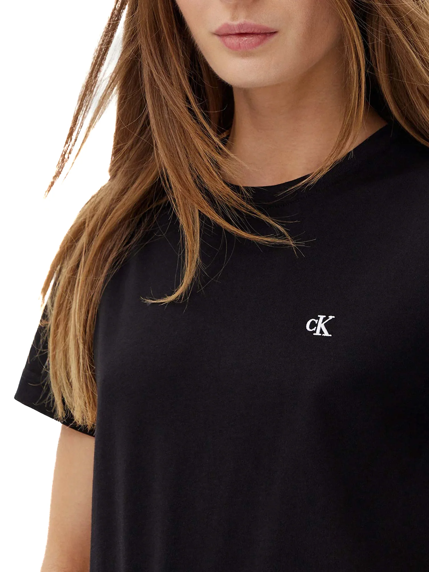 T-shirt Calvin Klein archive con logo ricamato nero - Image 3