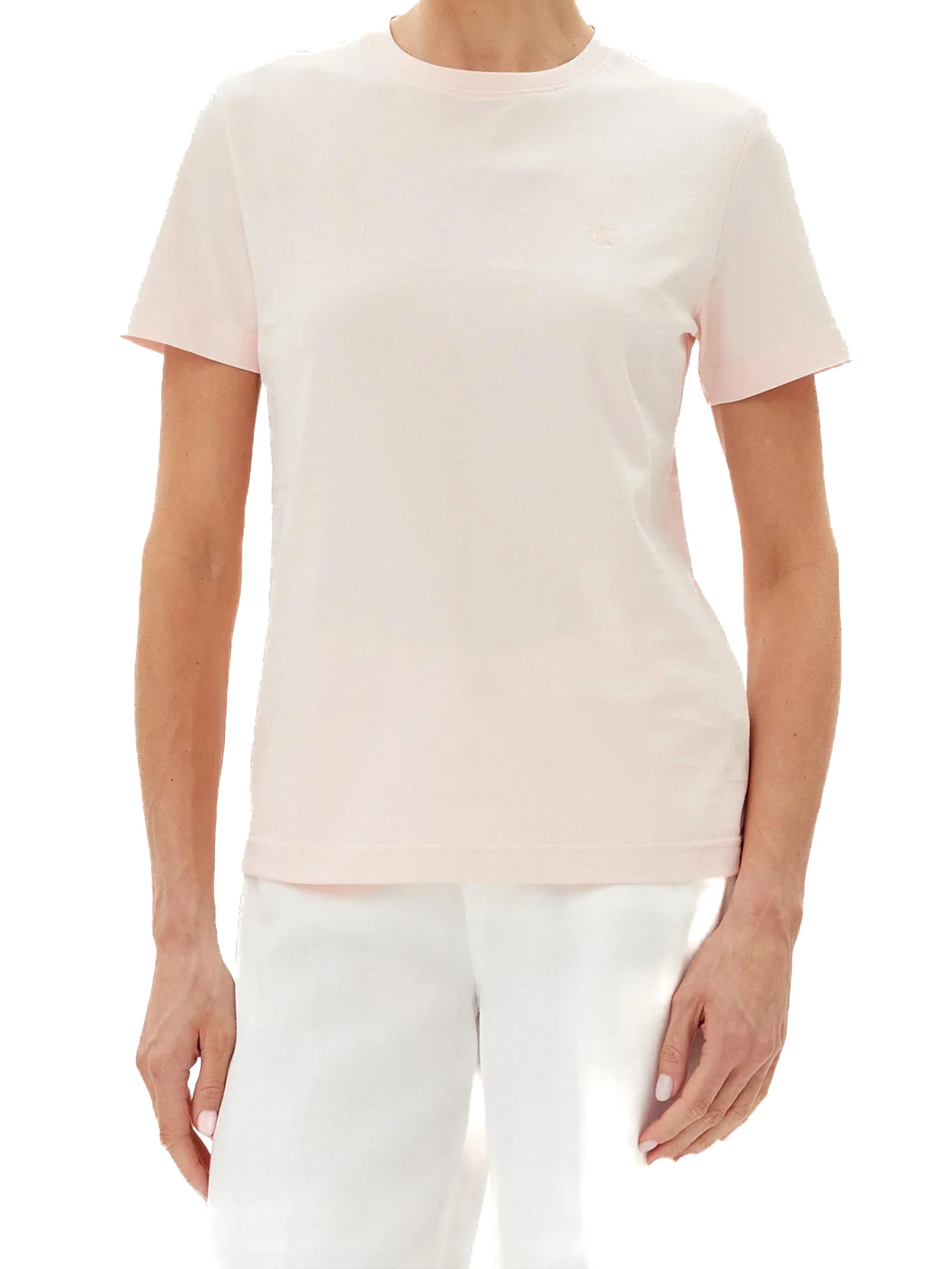 T-shirt Calvin Klein archive con logo ricamato rosa