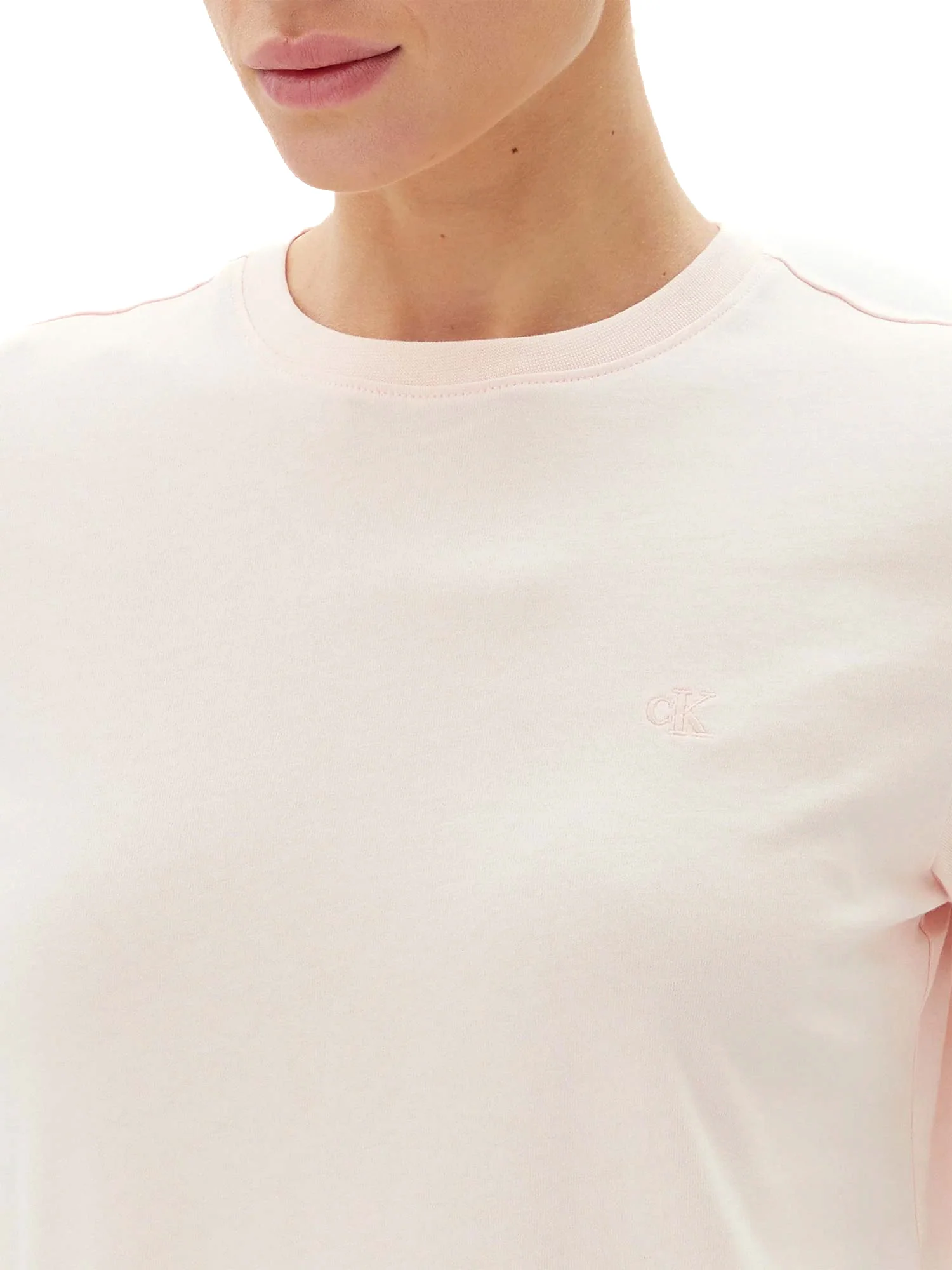 T-shirt Calvin Klein archive con logo ricamato rosa - Image 3