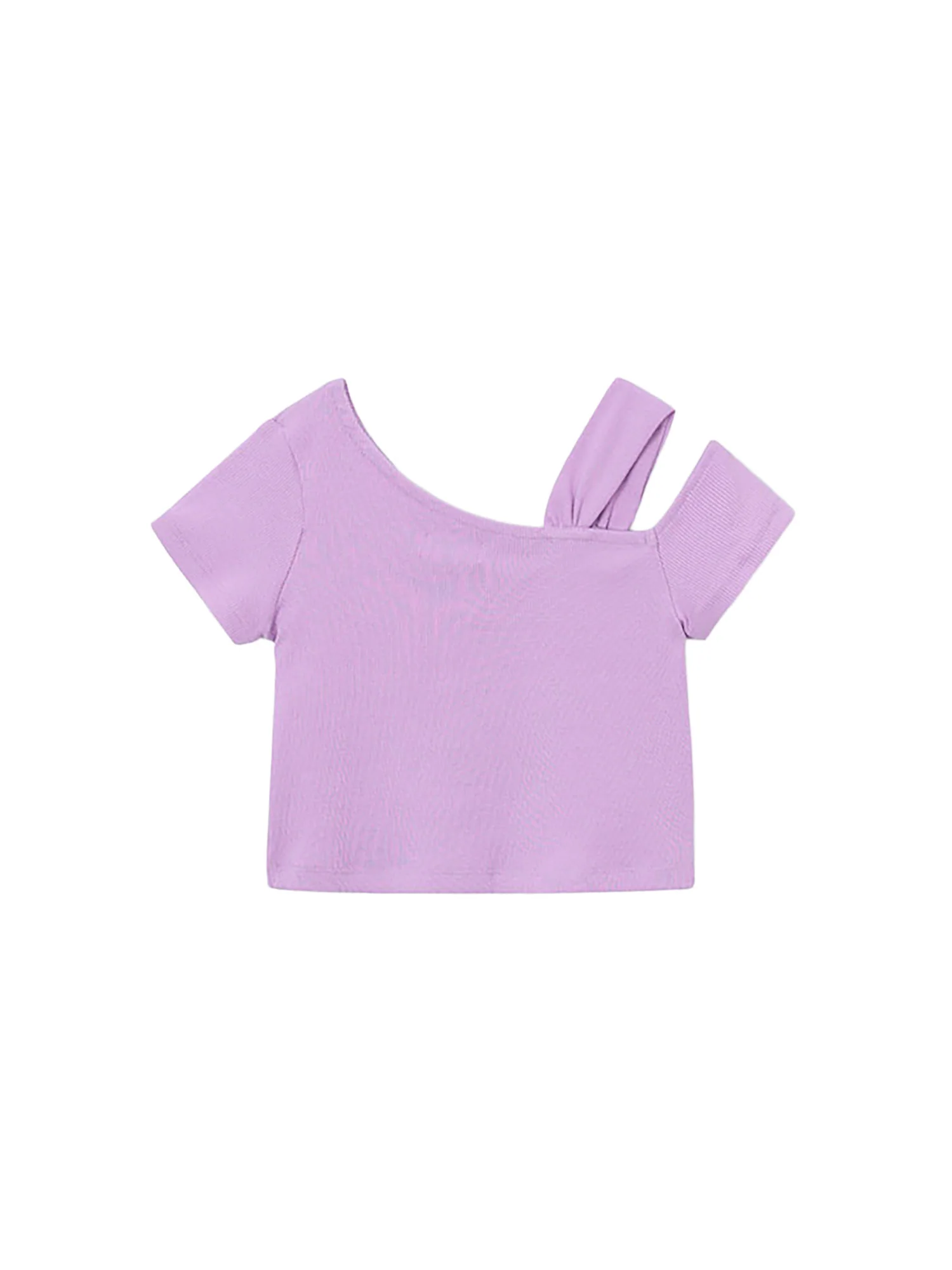 T-shirt Mayoral Bambina asimmetrica lilla