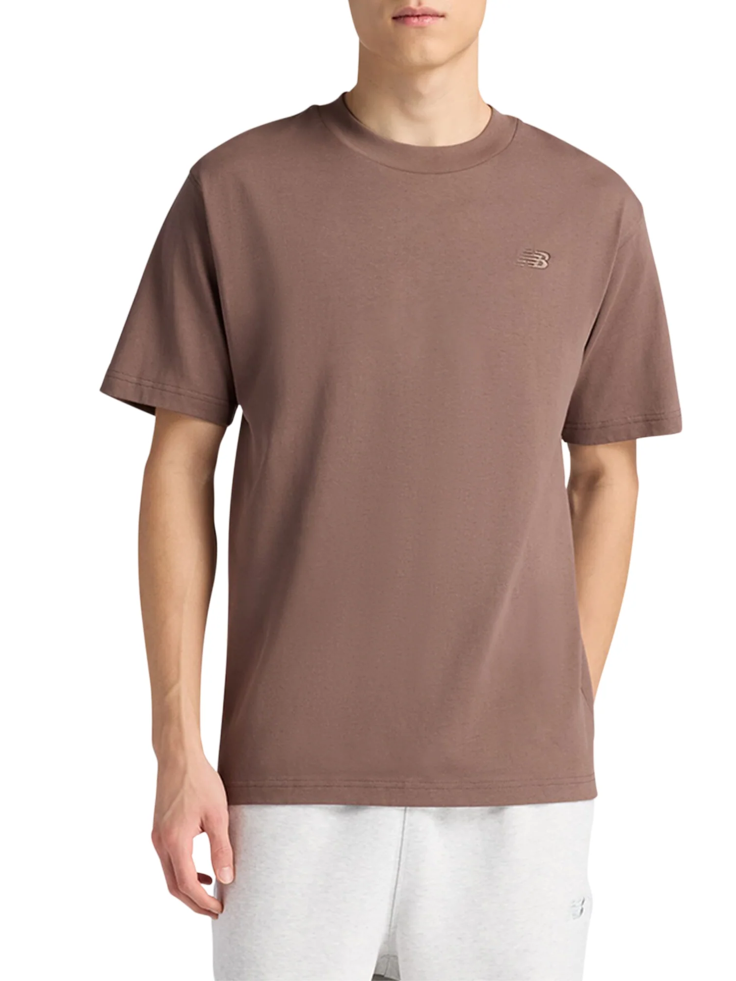 T-shirt manica corta New Balance uomo athletics cotton moro