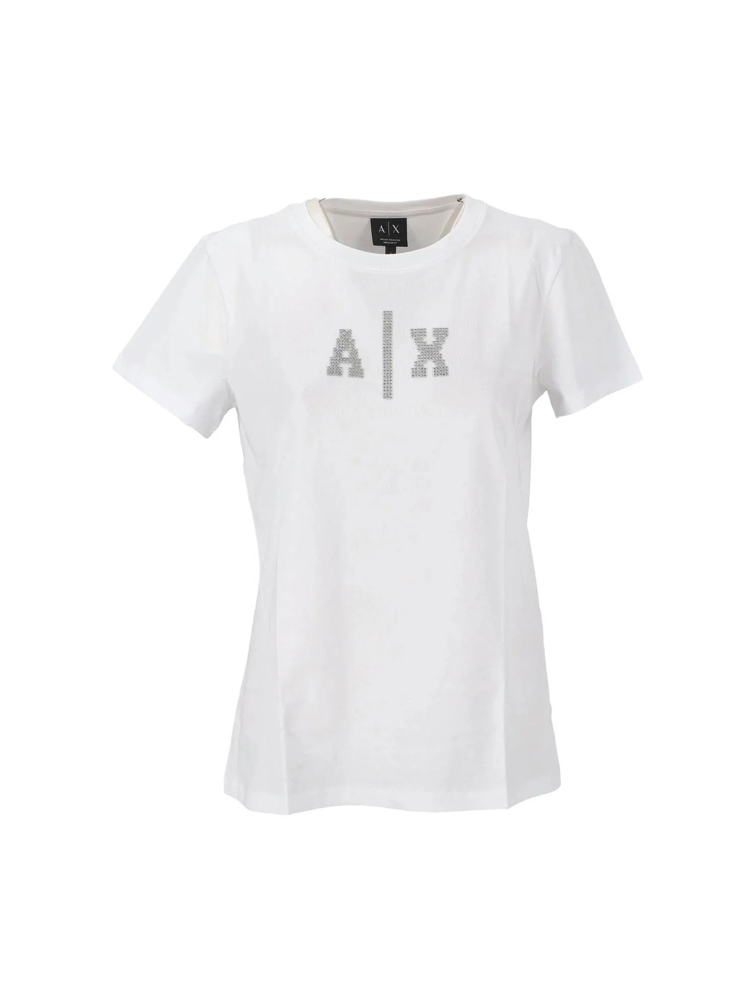 T-shirt Armani Exchange Donna a manica corta ax borchiette 
 Bianco