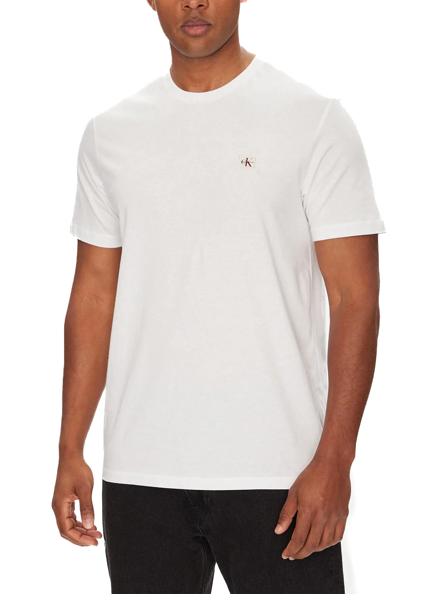 T-shirt Calvin Klein con mini patch logo bianco