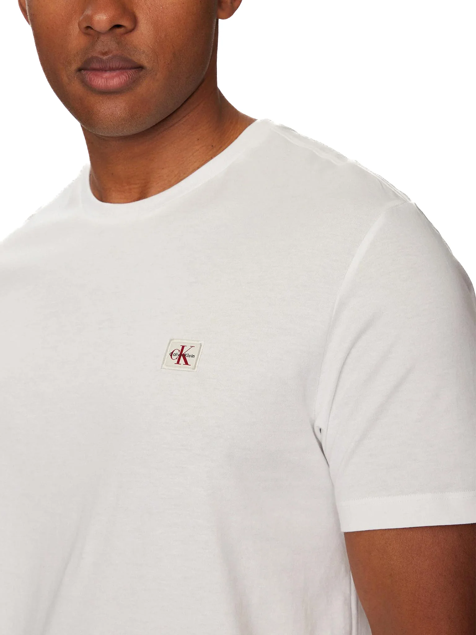 T-shirt Calvin Klein con mini patch logo bianco - Image 3