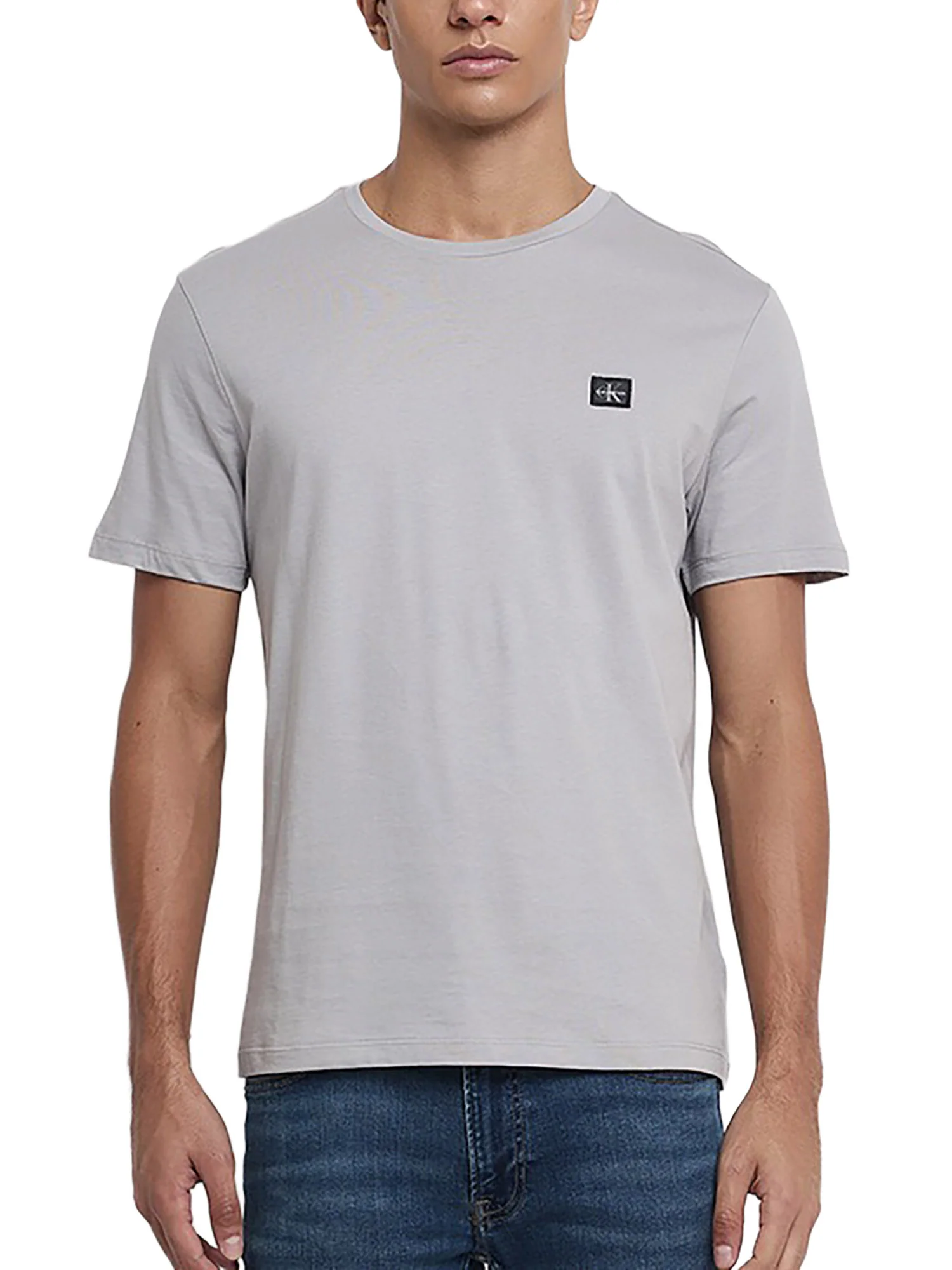 T-shirt Calvin Klein Jeans Uomo manica corta badge 30S jersey Grigio