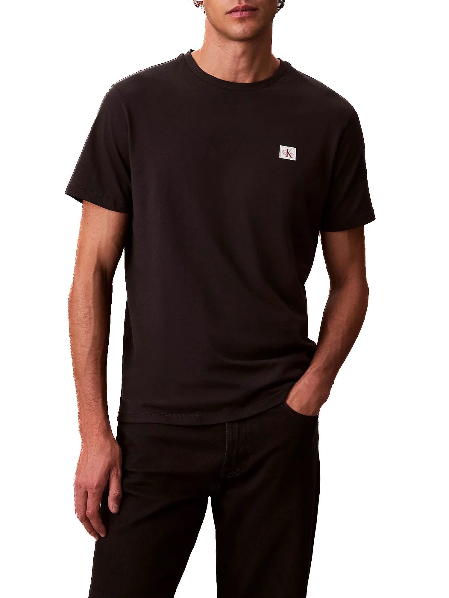 T-shirt Calvin Klein con mini patch logo nero