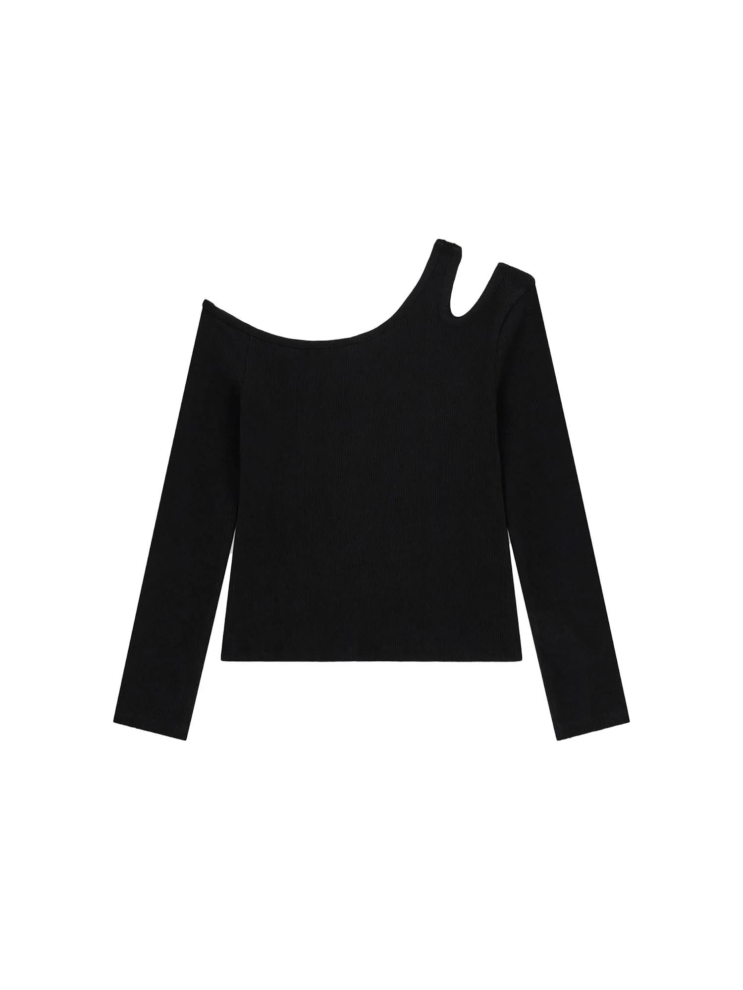 T-shirt Guess Ragazza a barca con costine nero - Image 2