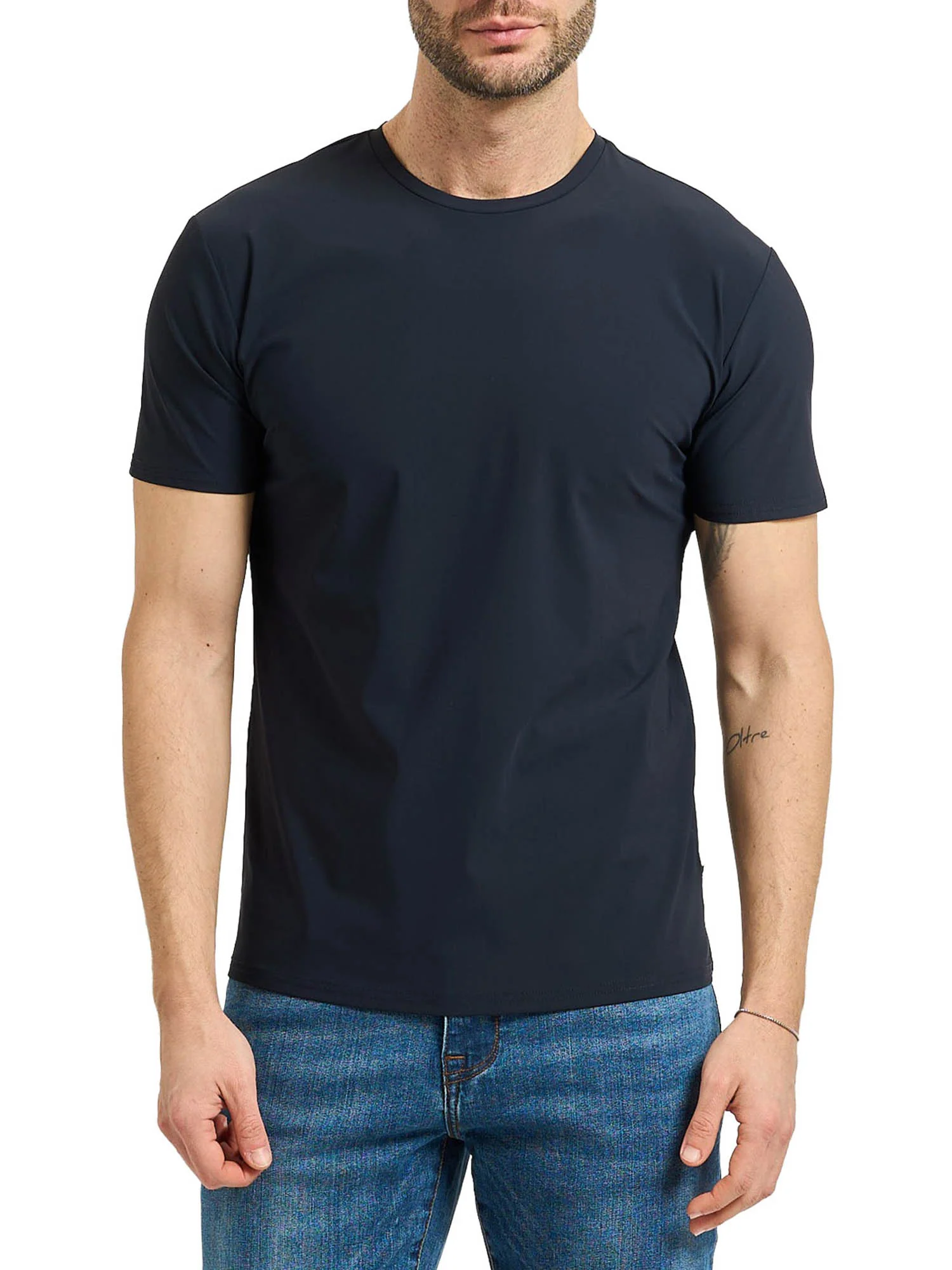 T-shirt Yes Zee Uomo manica corta basic blu