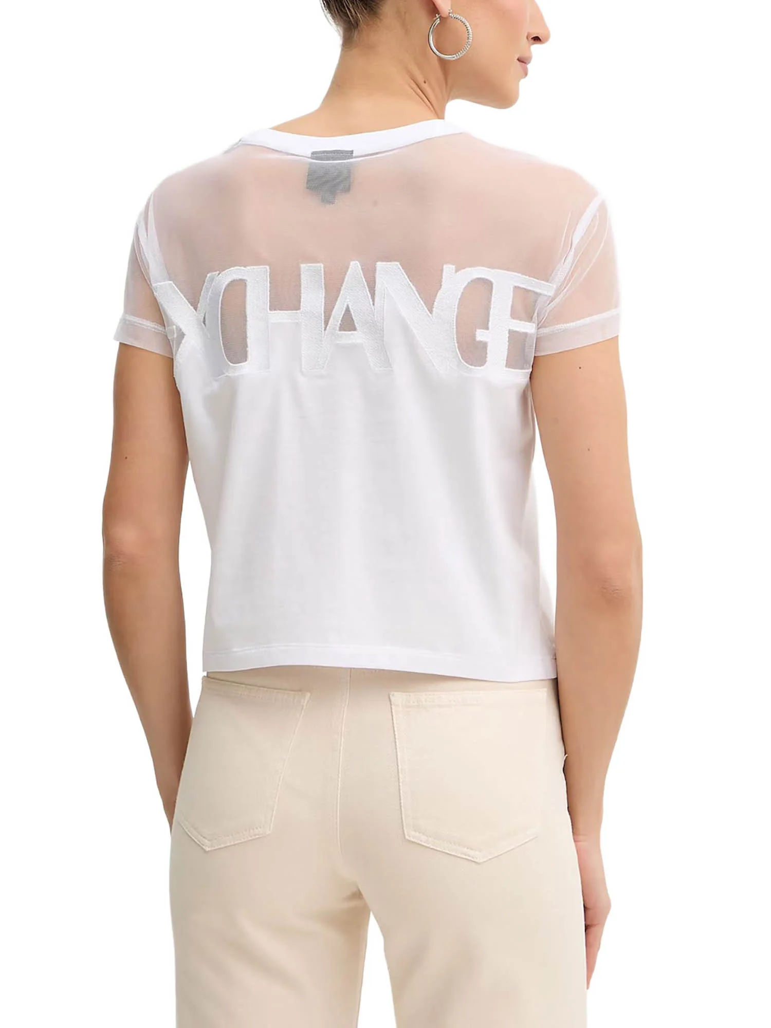 T-shirt Armani Exchange Donna a manica corta bimateric
 Bianco - Image 2
