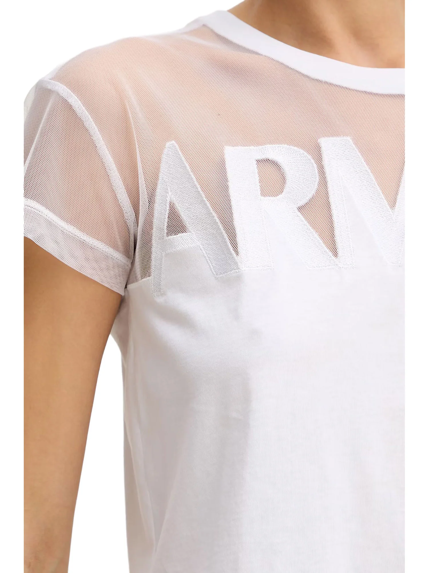 T-shirt Armani Exchange Donna a manica corta bimateric
 Bianco - Image 3
