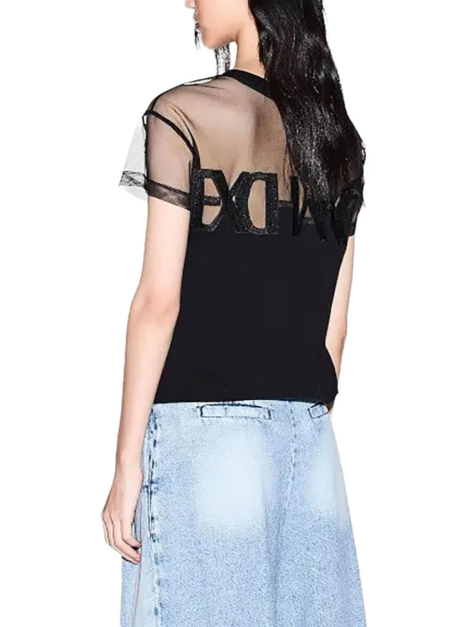 T-shirt Armani Exchange Donna a manica corta bimateric
 Nero - Image 2