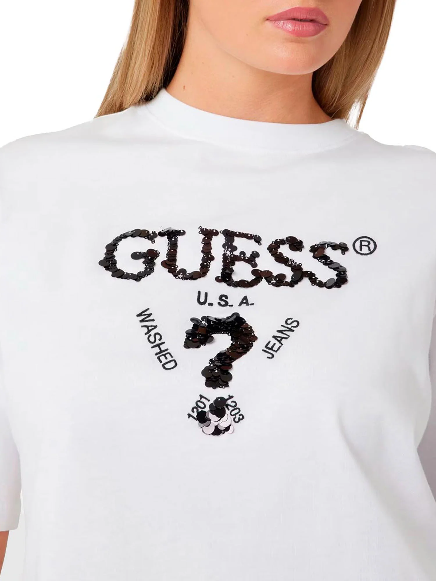 T-shirt Guess Donna boxy aurelie bianco - Image 3