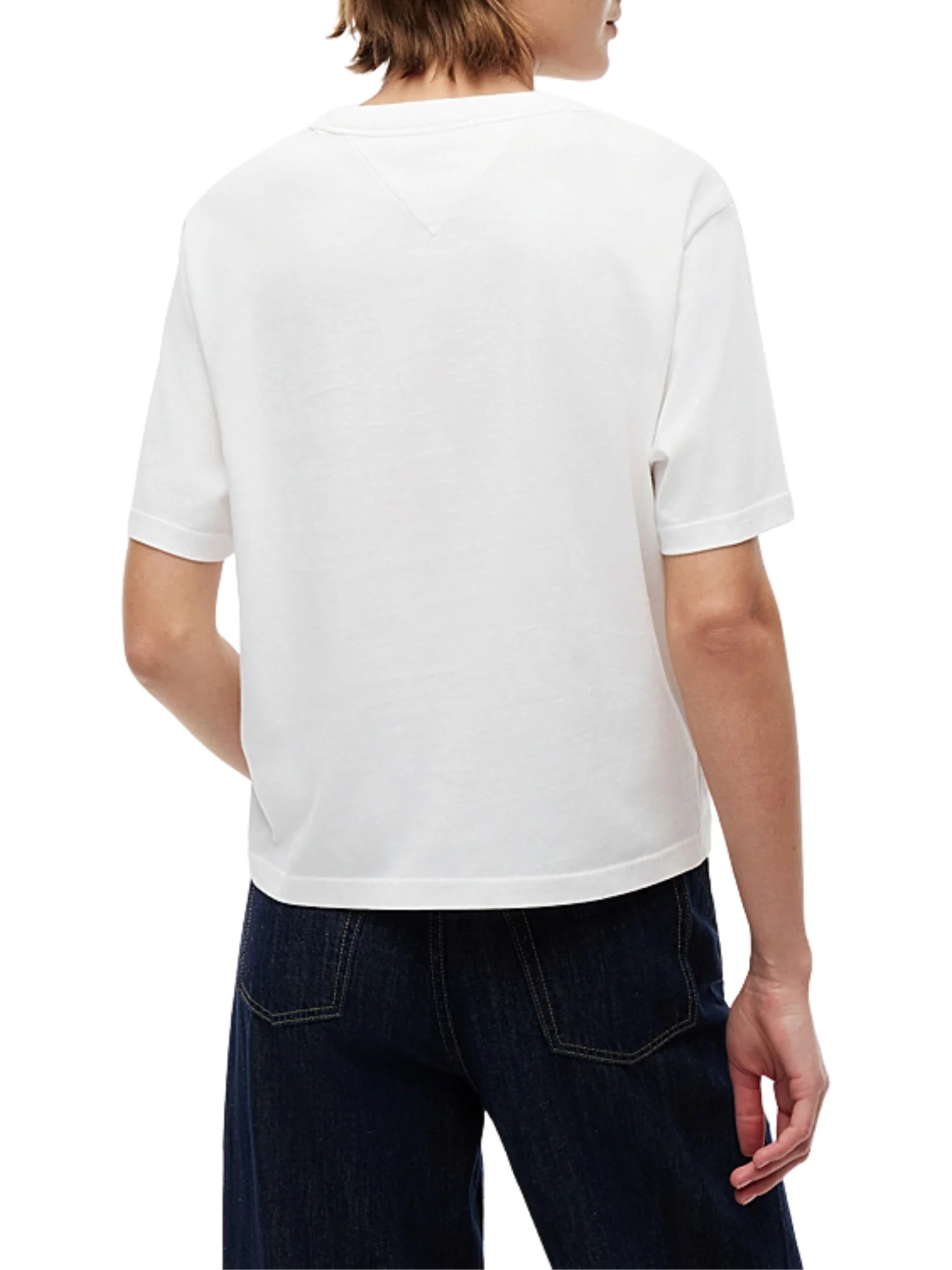 T-shirt con maniche corte modello box badge ecrù - Image 2