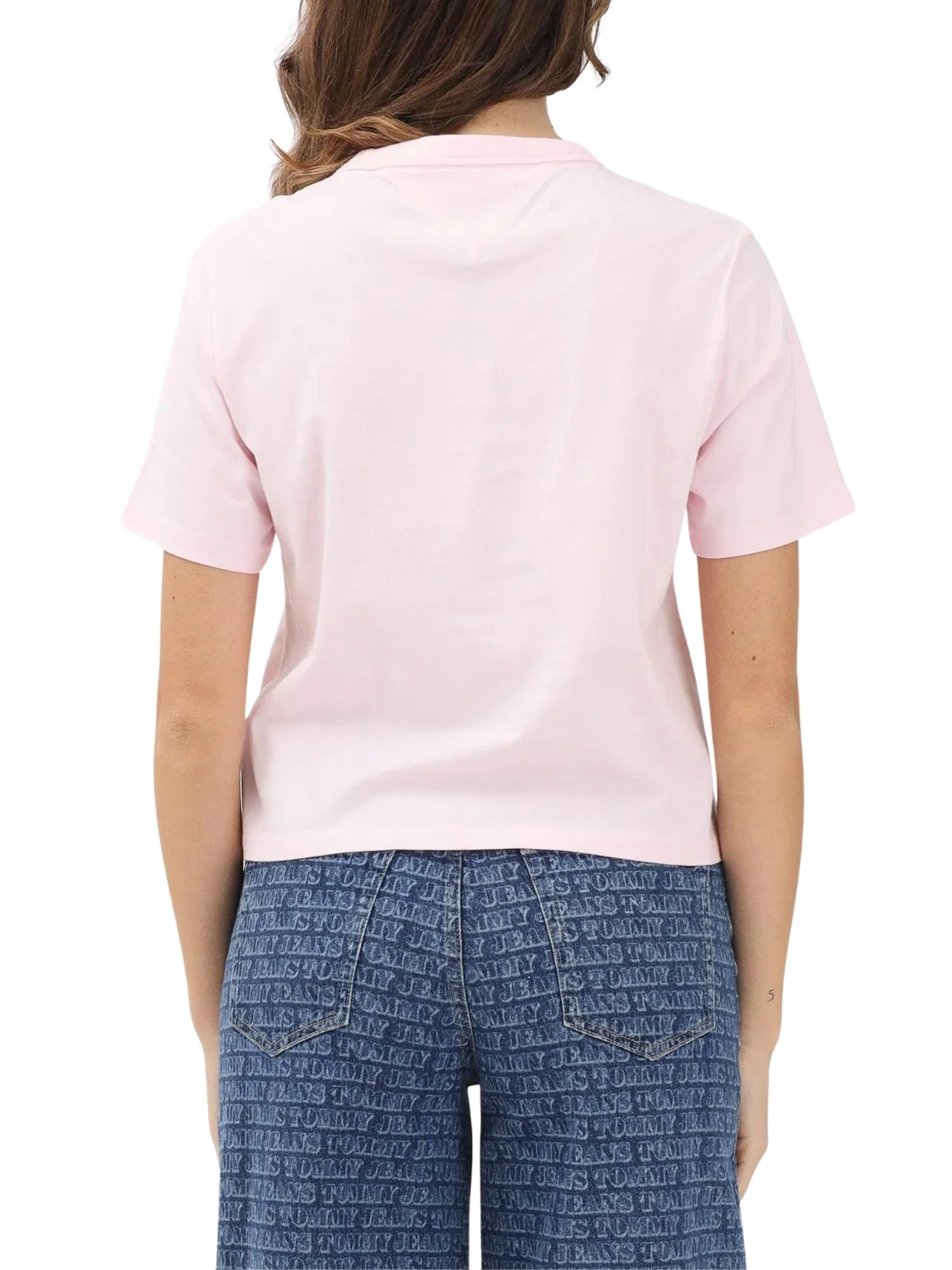 T-shirt con maniche corte modello box badge rosa - Image 2