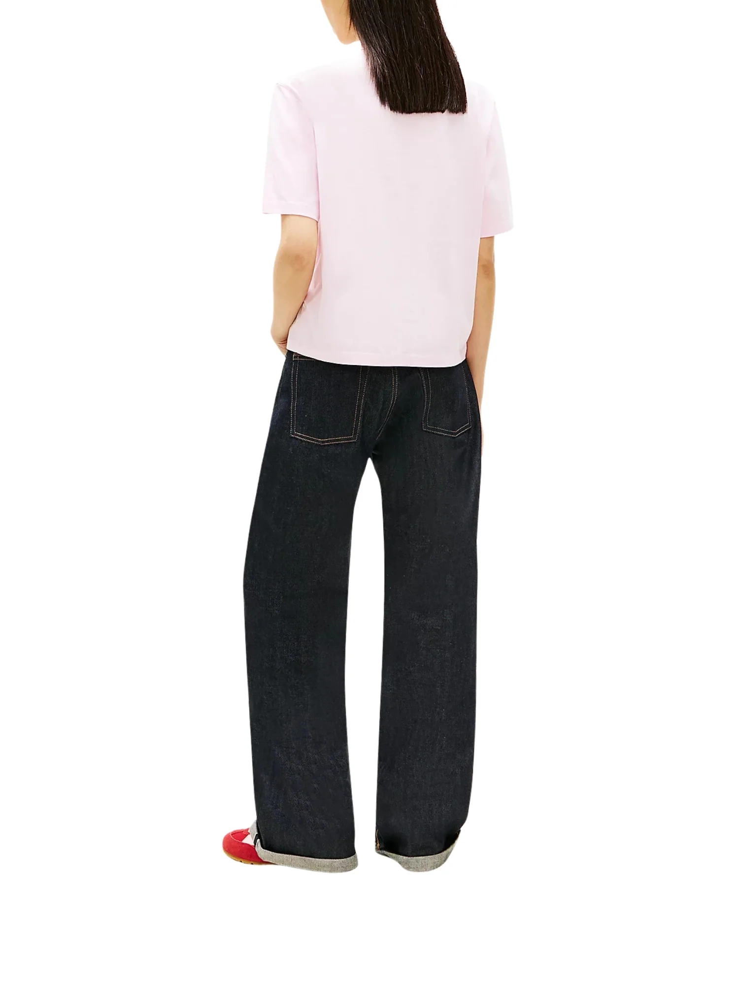 T-shirt con maniche corte modello box badge rosa - Image 2