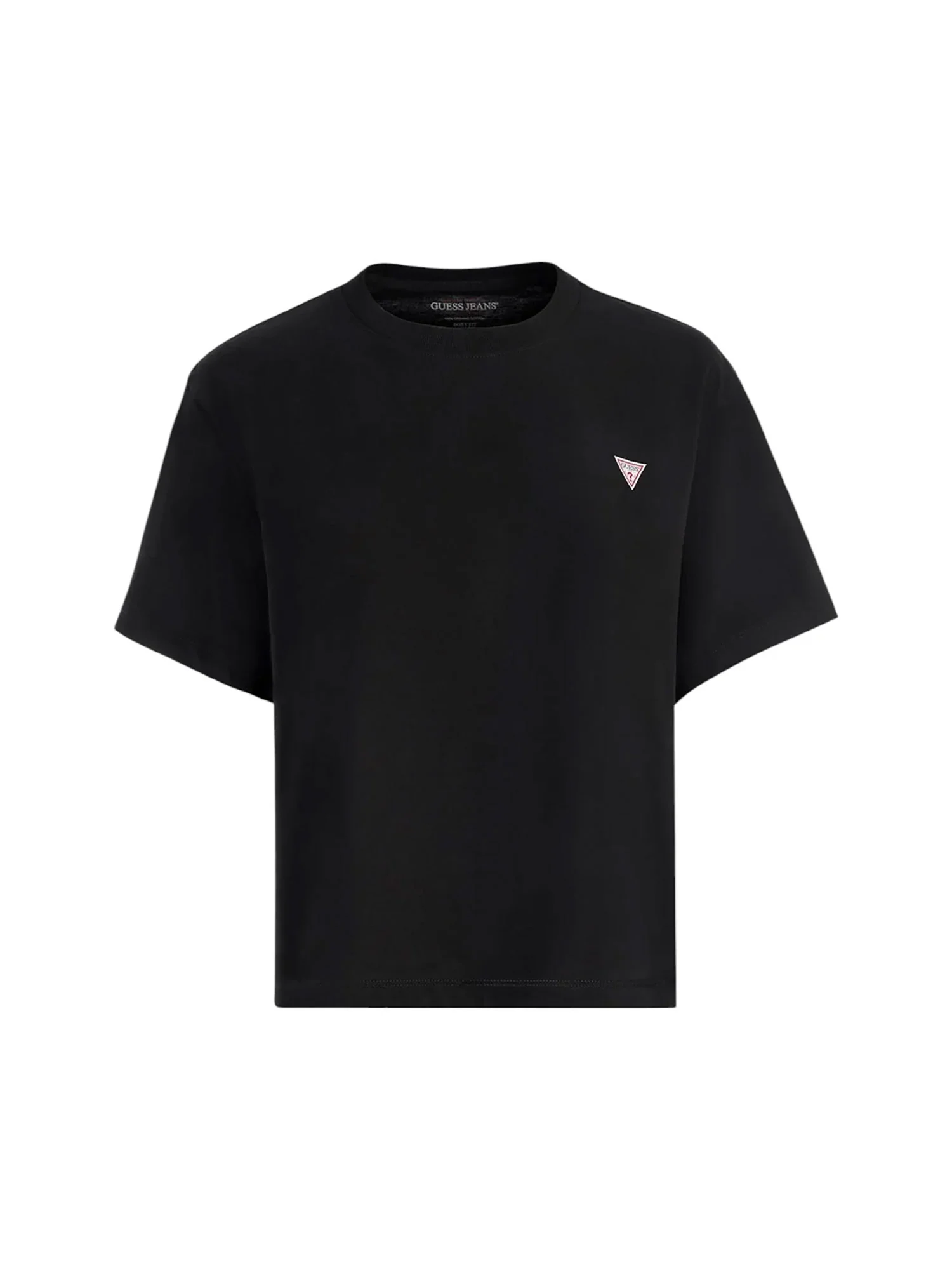 T-shirt Guess donna manica corta Boxy Mini Triangle nero - Image 4