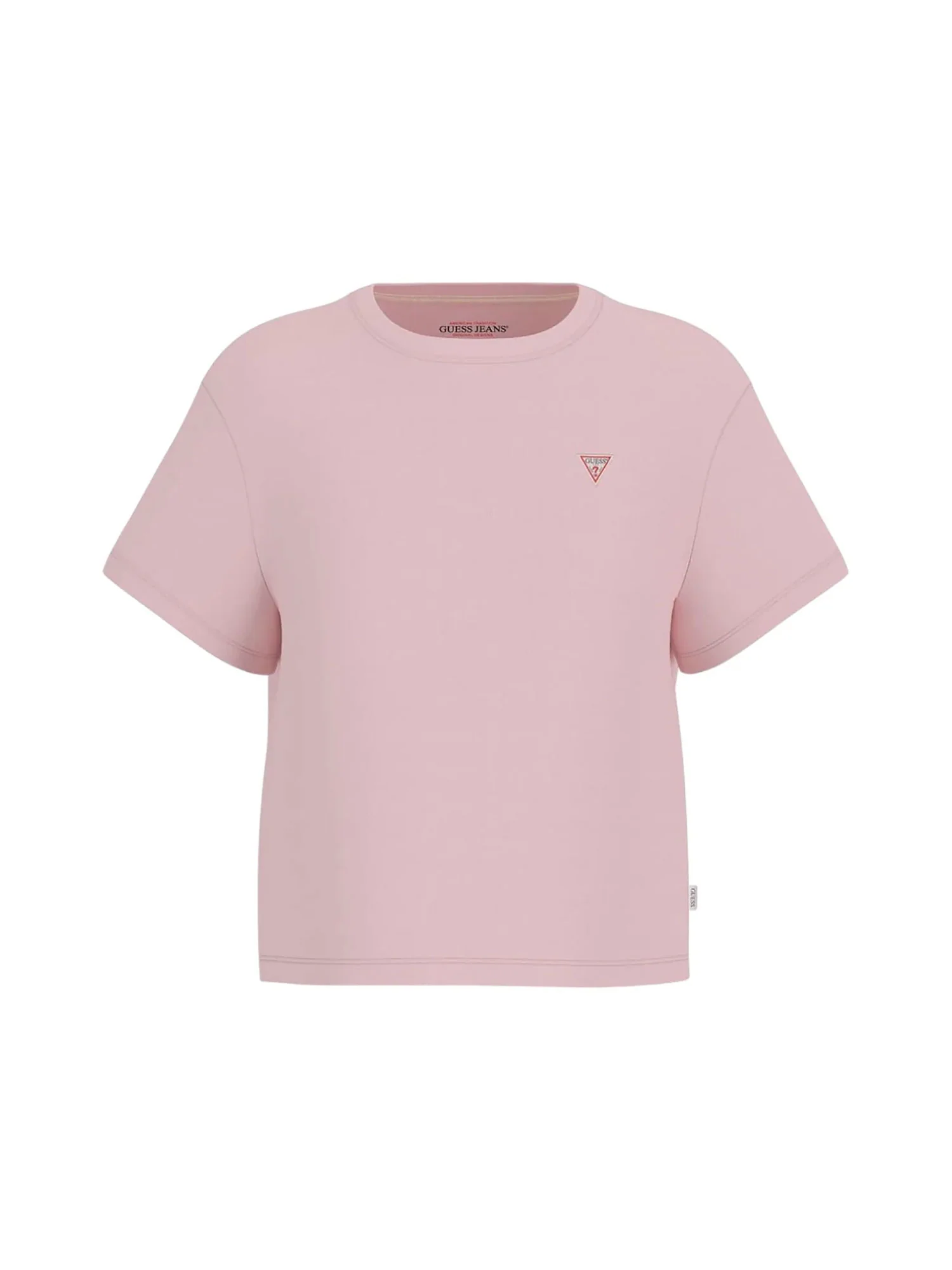 T-shirt Guess donna manica corta Boxy Mini Triangle rosa
