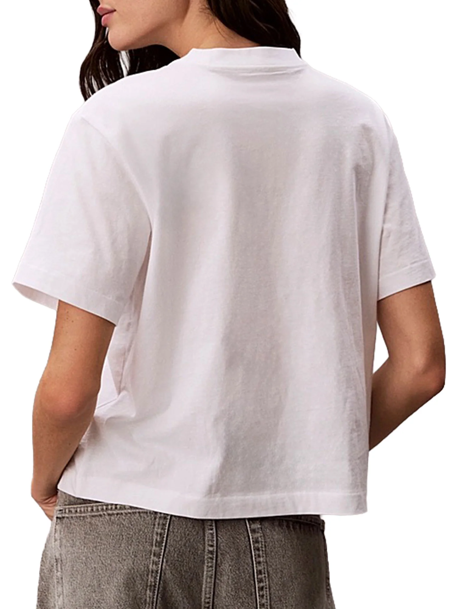 T-shirt Calvin Klein Donna con Logo Bianco - Image 2
