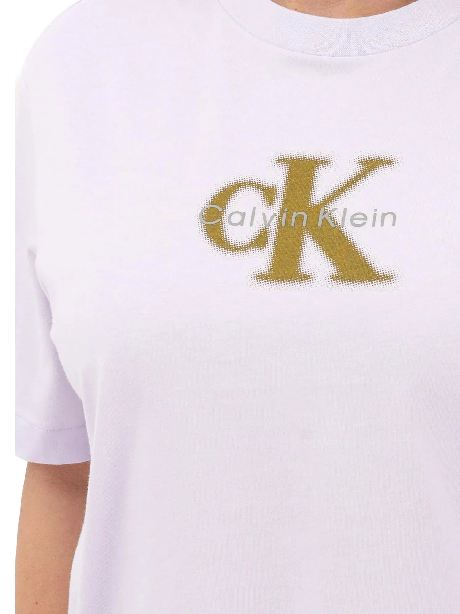 T-shirt Calvin Klein Donna con Logo Lilla - Image 3