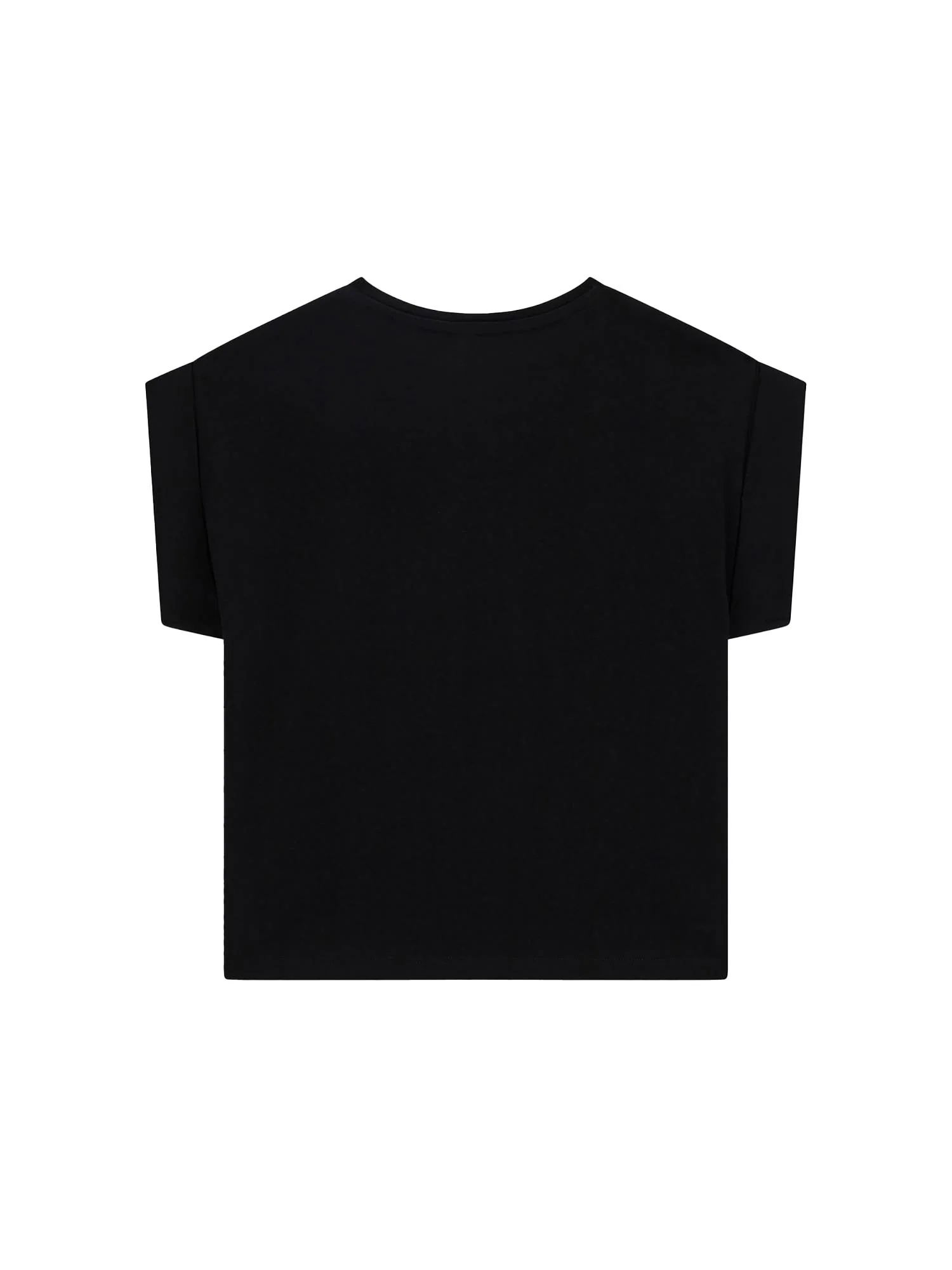 T-shirt Guess Bambina boxy logo strass nero - Image 2