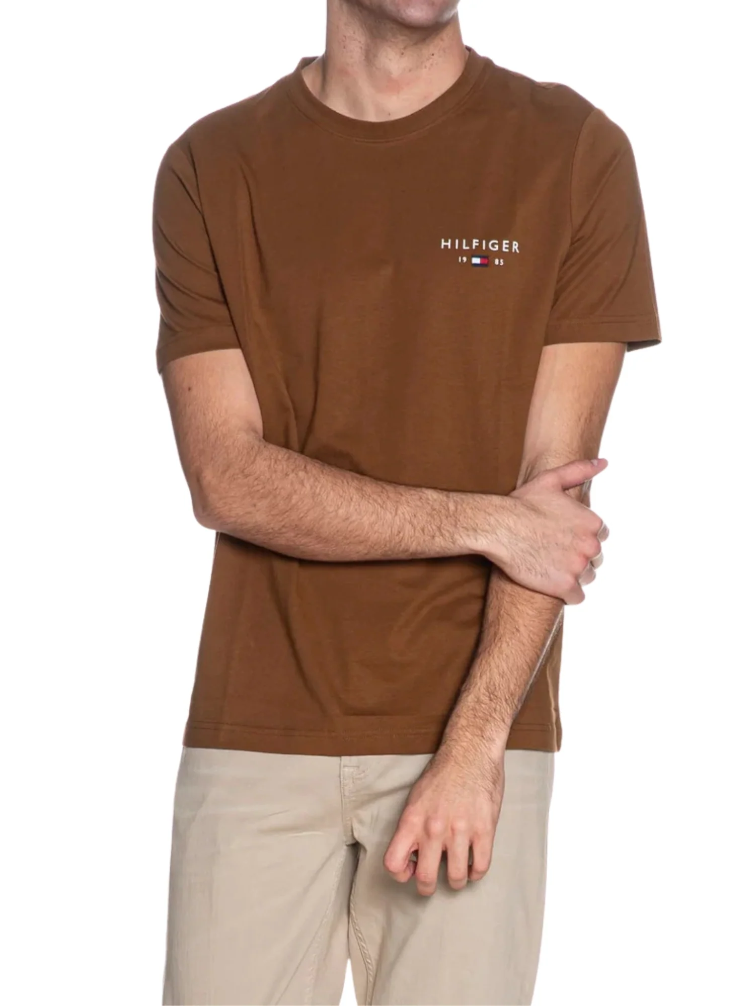 T-shirt con maniche corte Tommy Hilfiger modello brand love kaki