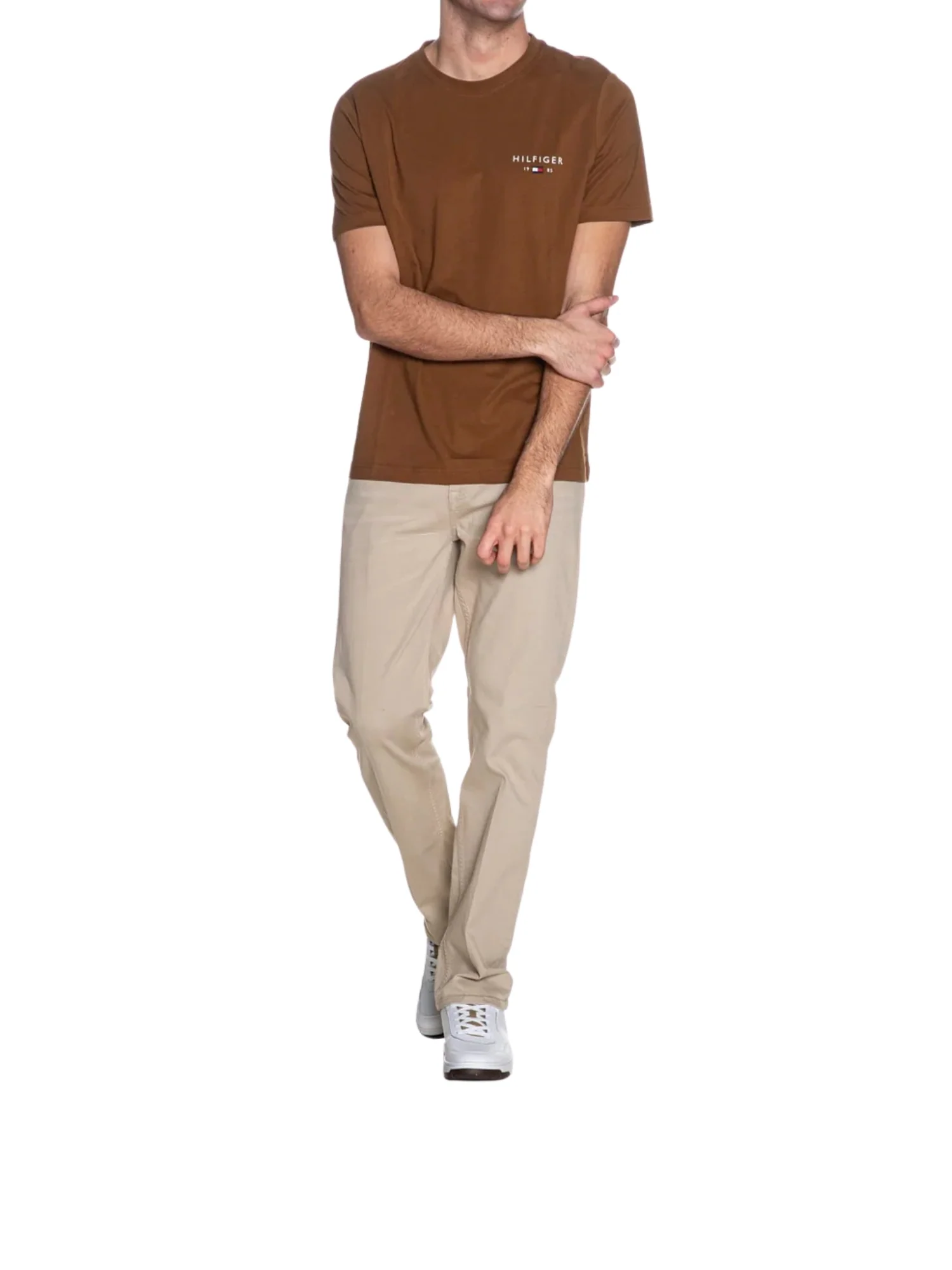 T-shirt con maniche corte Tommy Hilfiger modello brand love kaki - Image 3